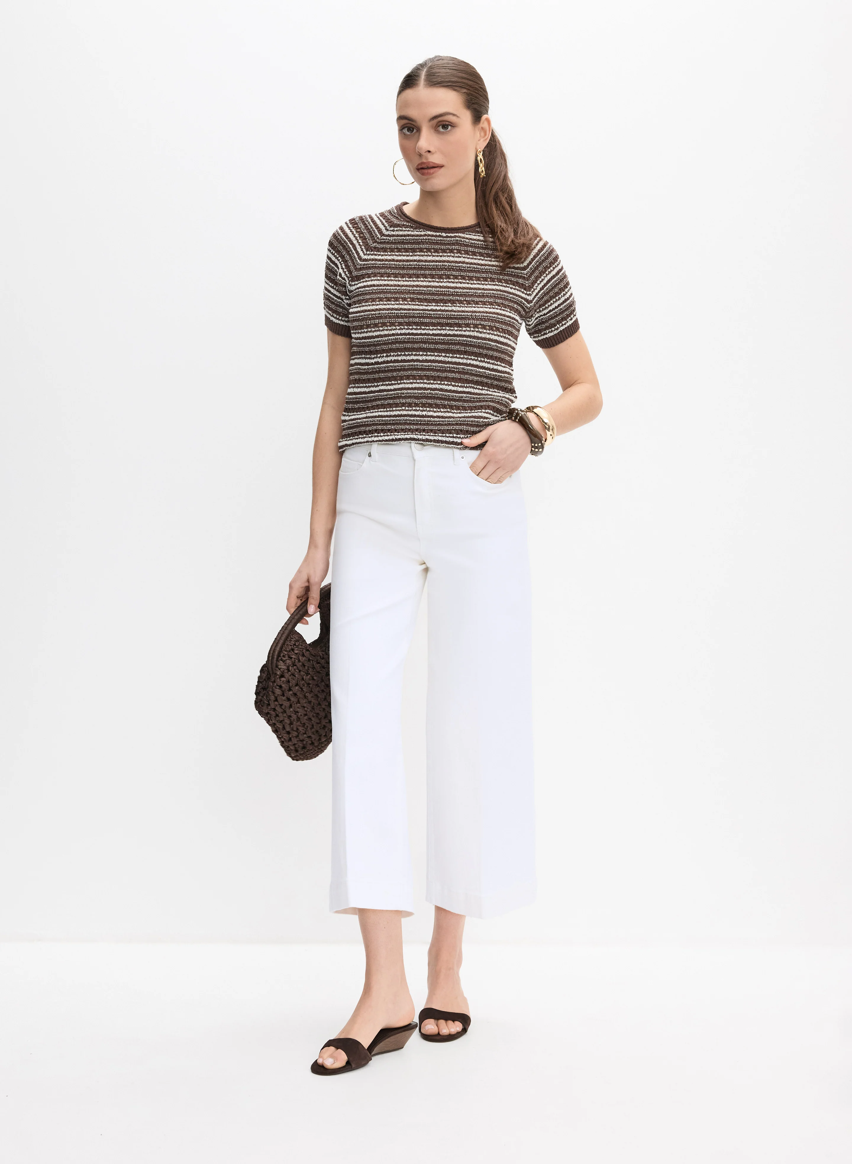 Striped Short Sleeve Sweater - Image 4