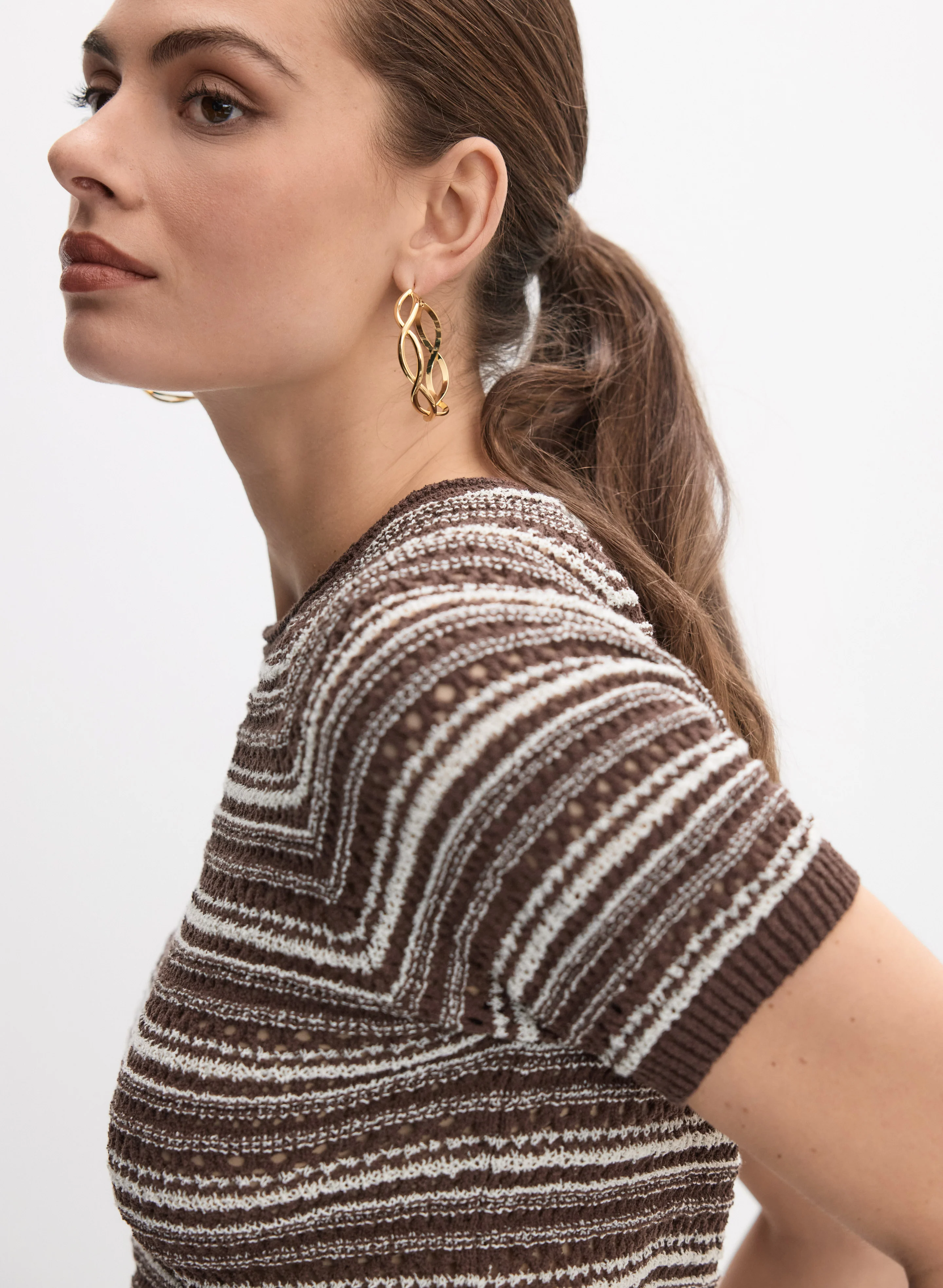 Striped Short Sleeve Sweater - Image 5