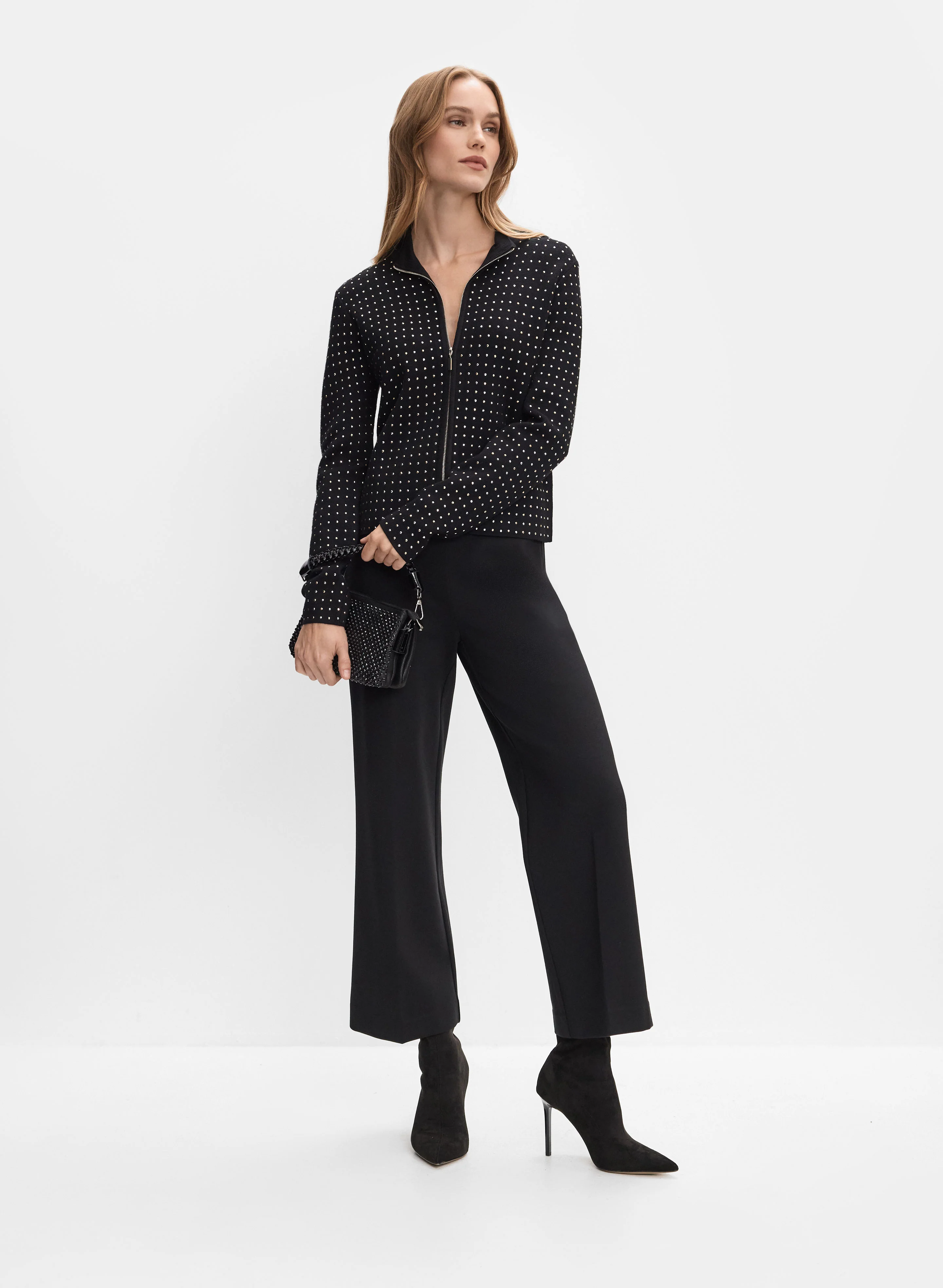 Stud Zip-Up Cardigan - Image 3