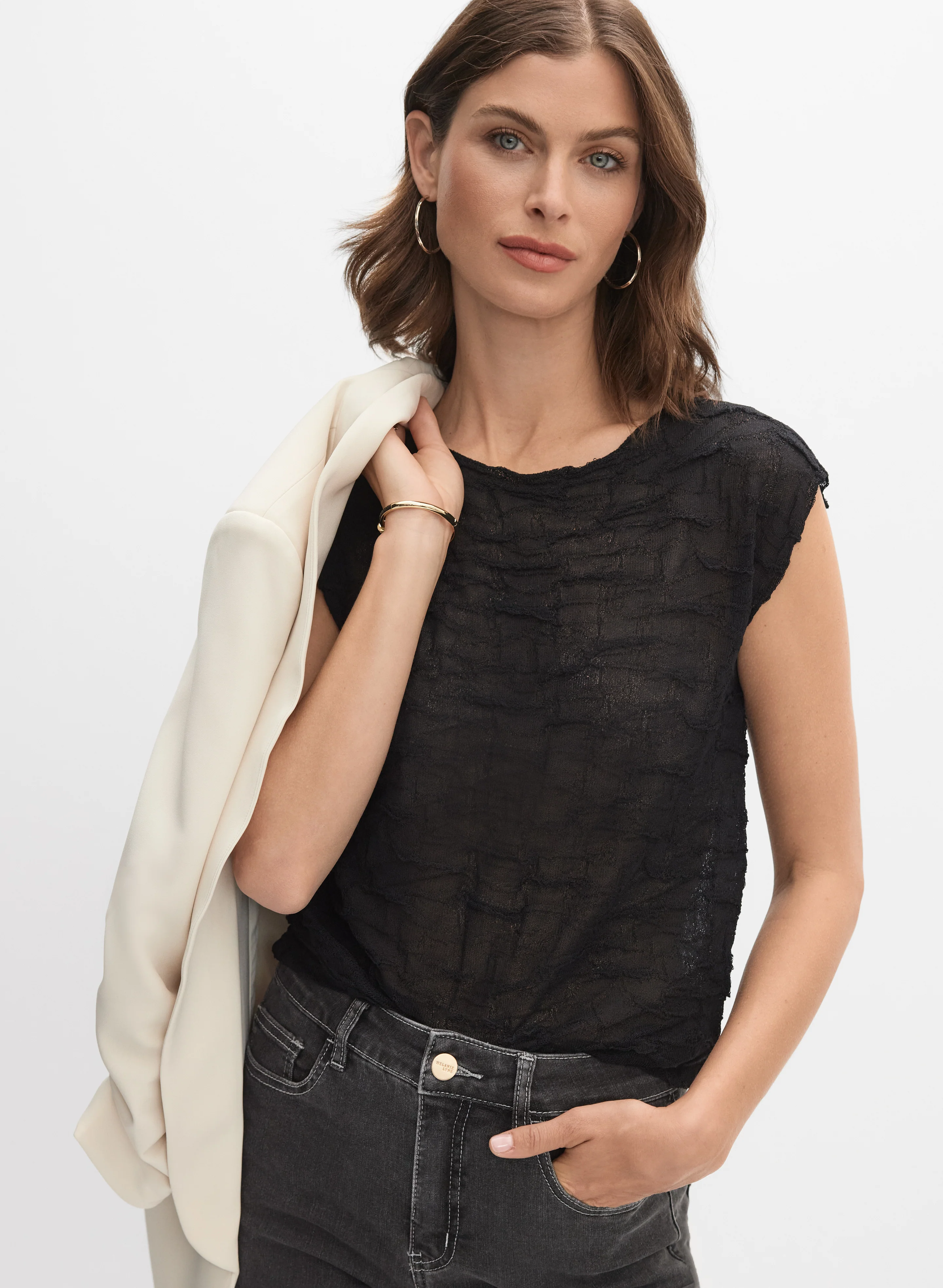 Textured Jacquard Knit Top