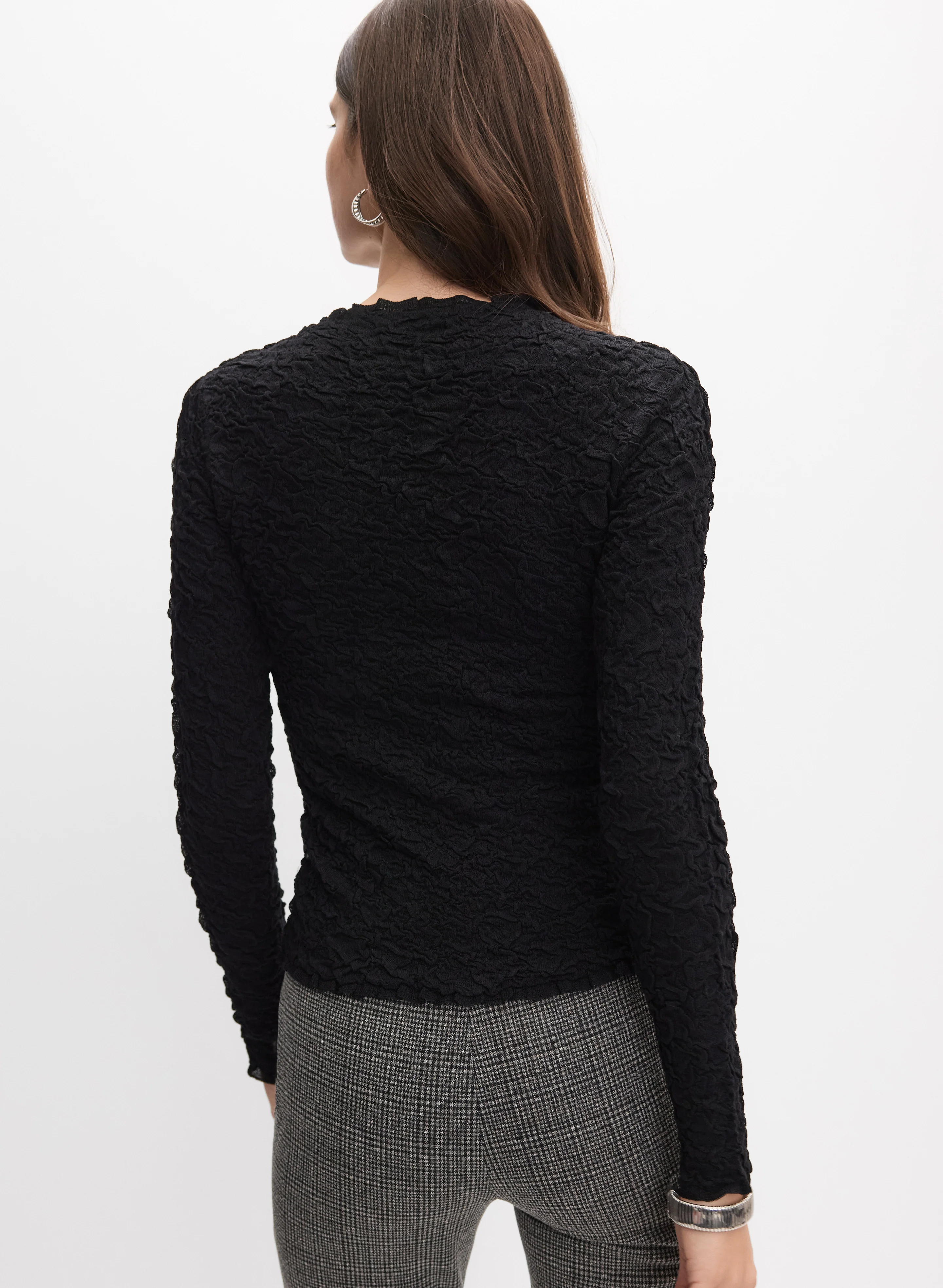 Textured Mock-Neck Pullover - Image 4