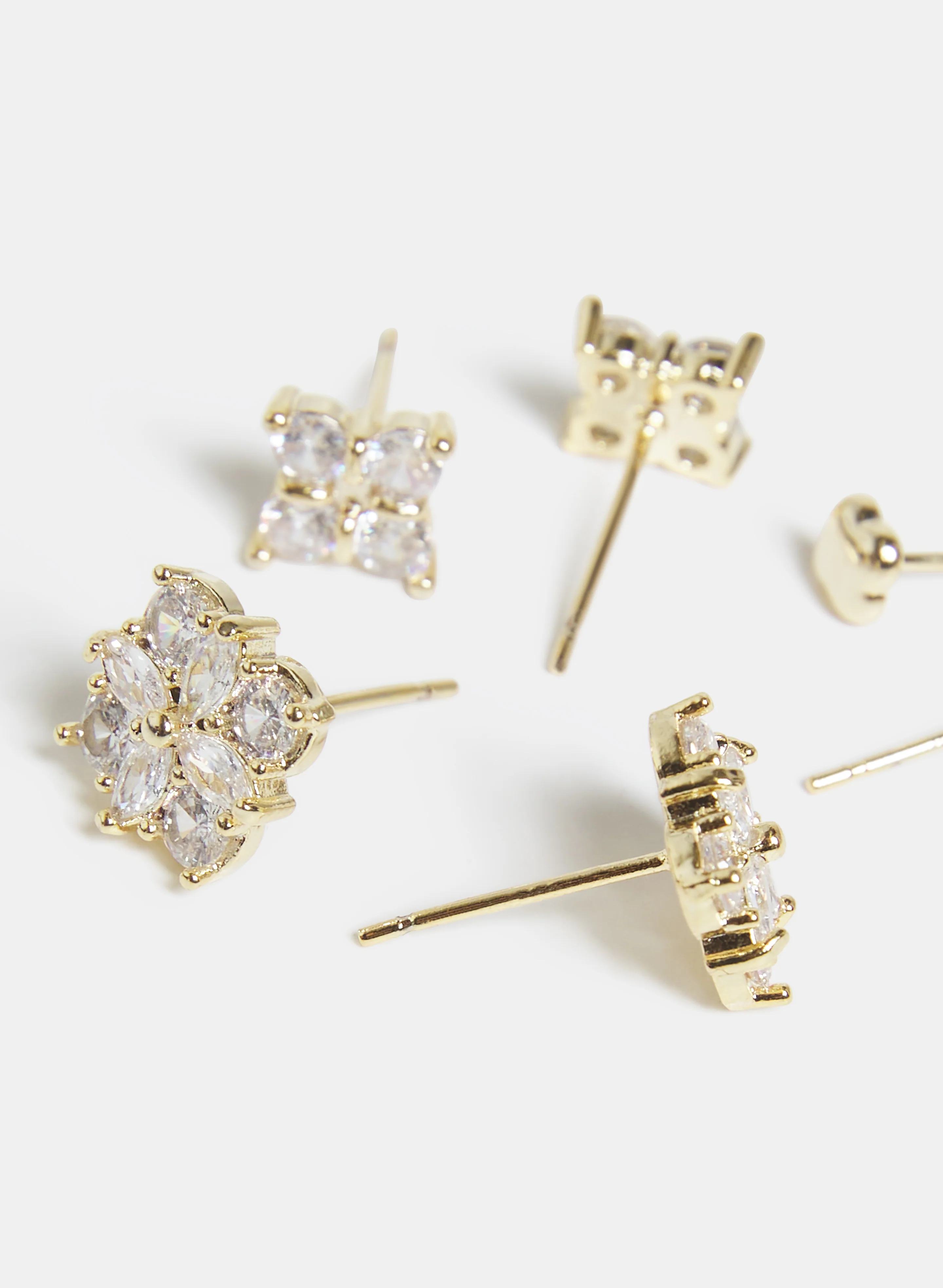 Three-Piece Clover Stud Earrings Set - Image 2