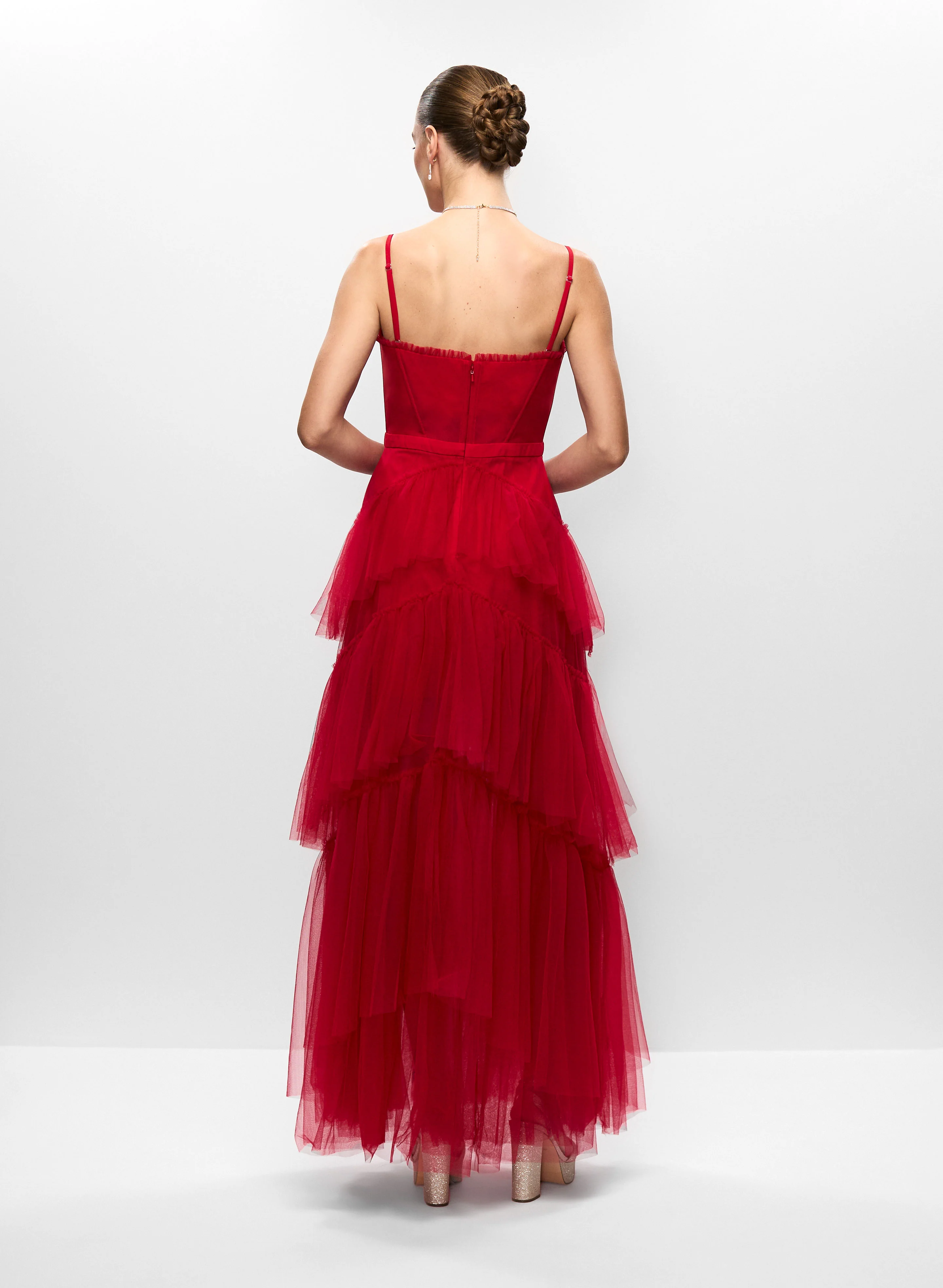 Tiered Mesh Corset Gown - Image 4