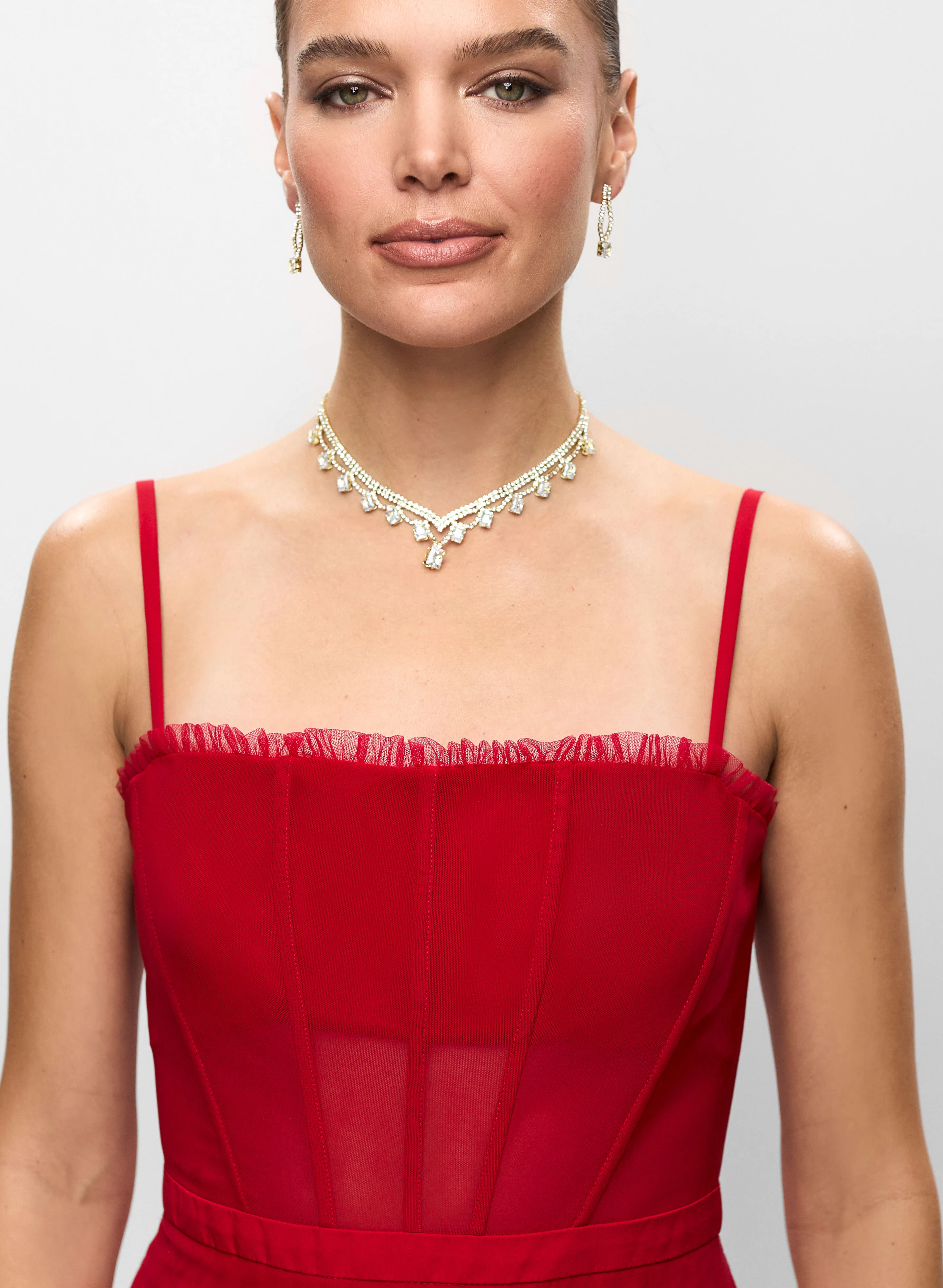 Tiered Mesh Corset Gown - Image 5