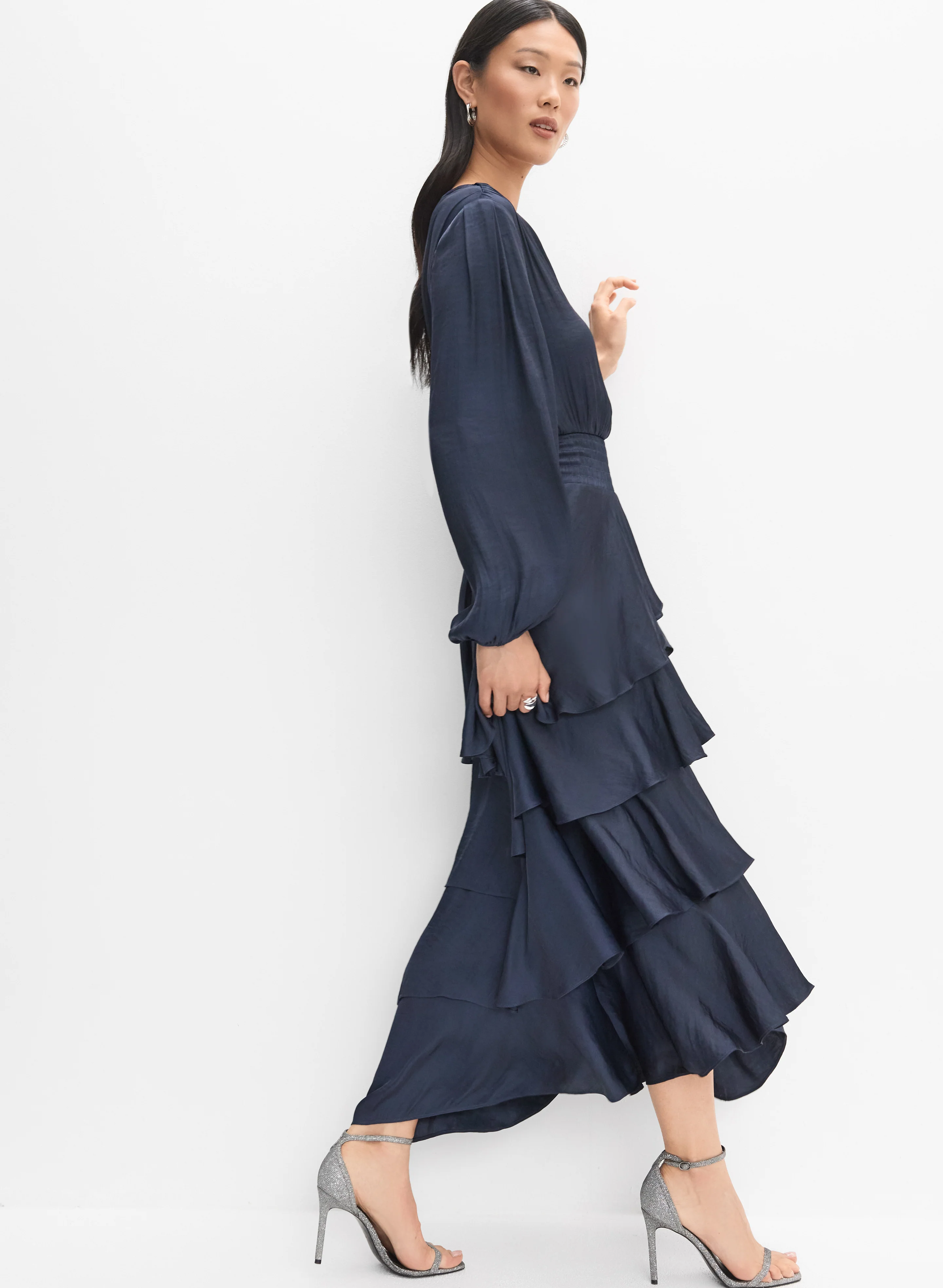 Tiered Satin Dress - Image 7