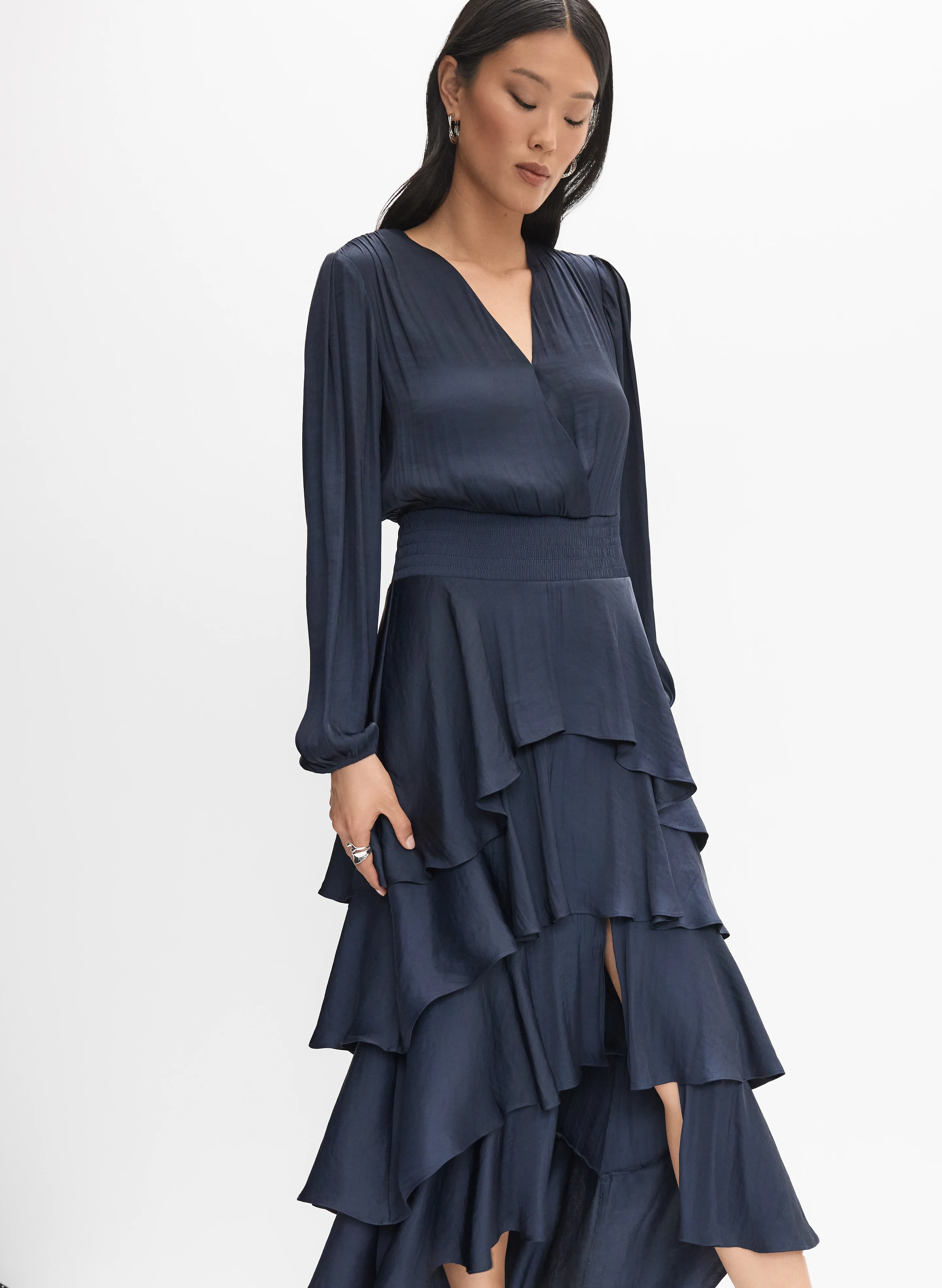 Tiered Satin Dress - Image 8