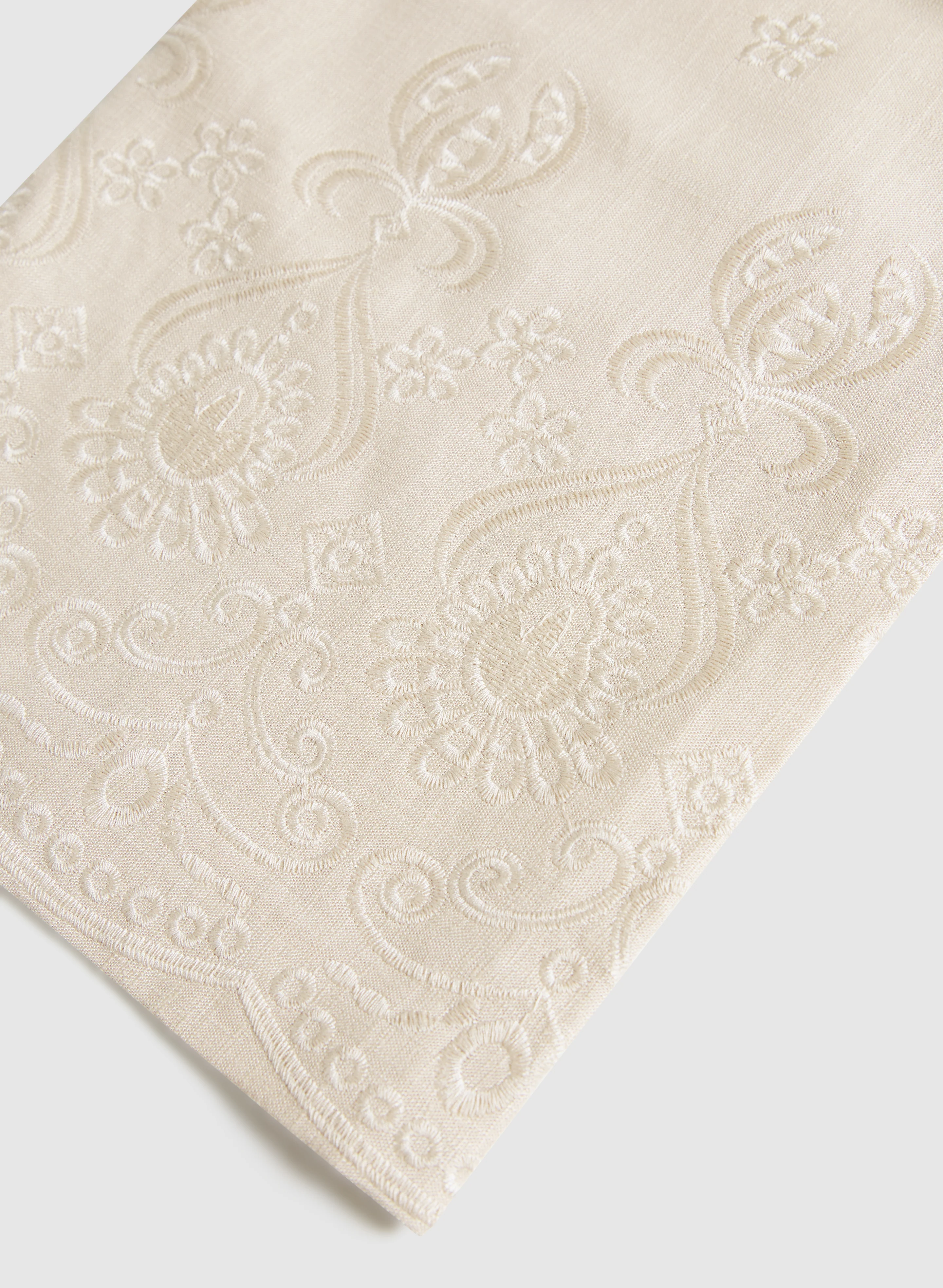 Tonal Embroidered Linen-Blend Pants - Image 7