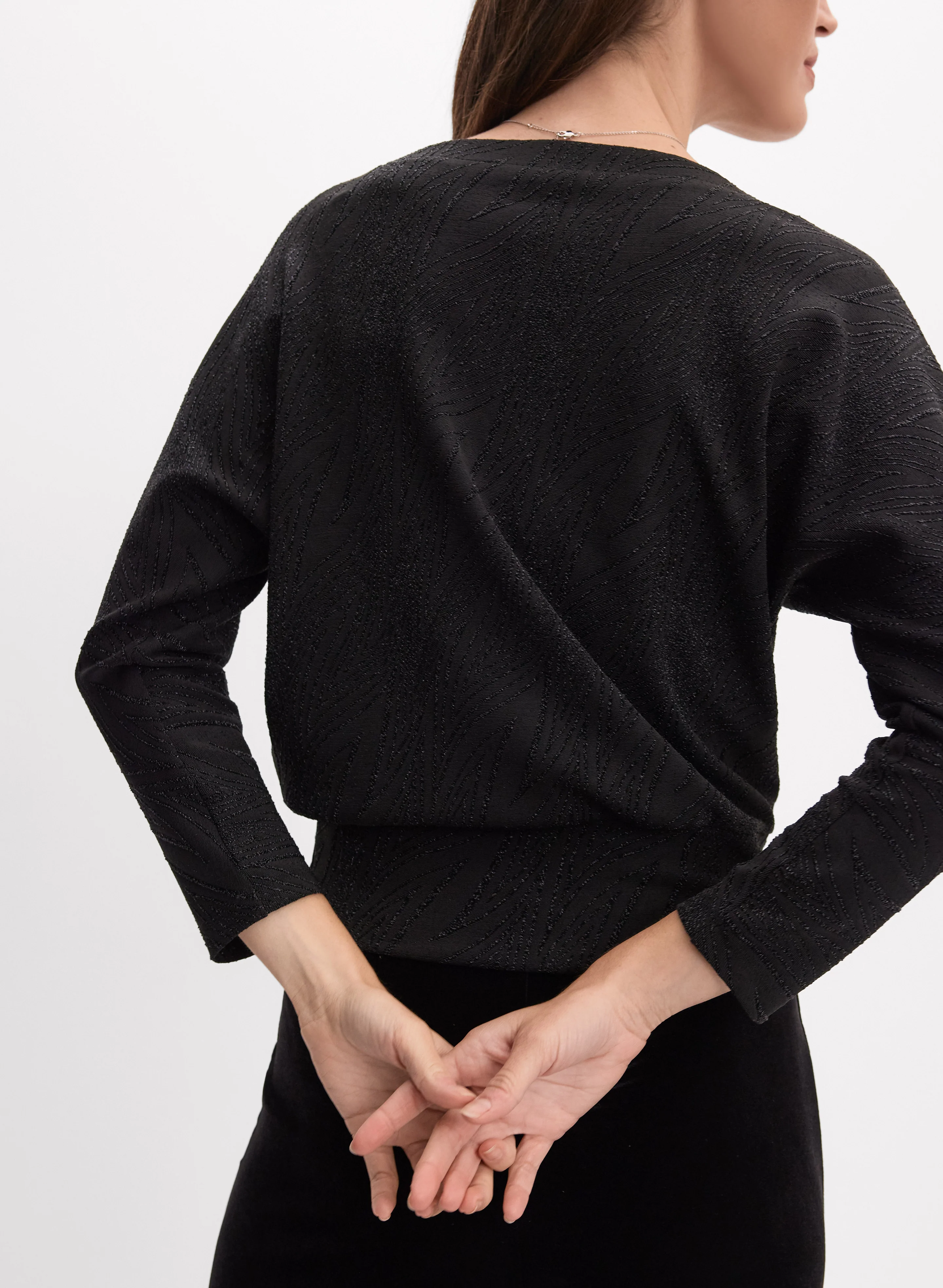 Tonal Metallic Motif Top - Image 4