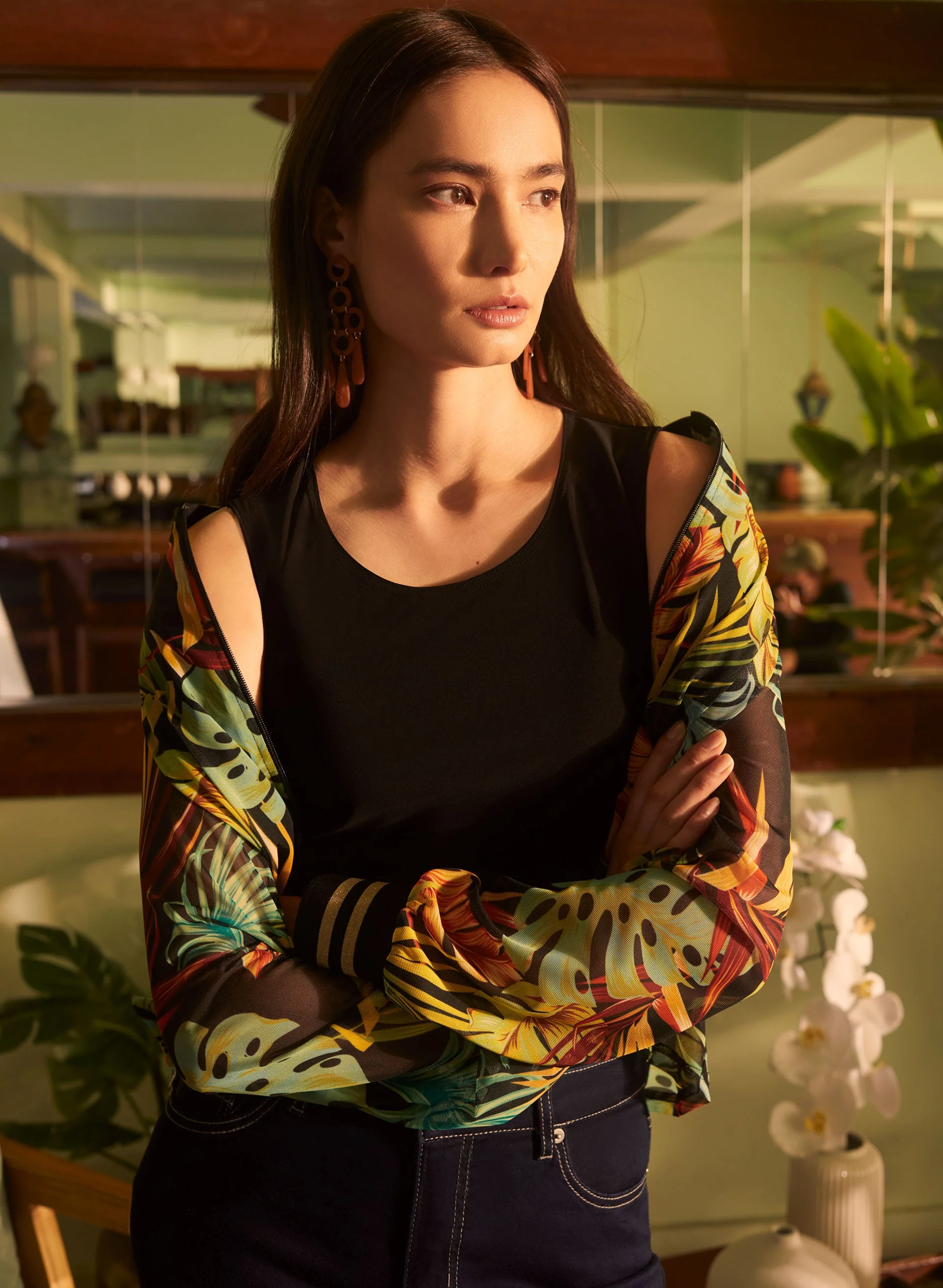 Tropical Print Jacket & Top Set - Image 3