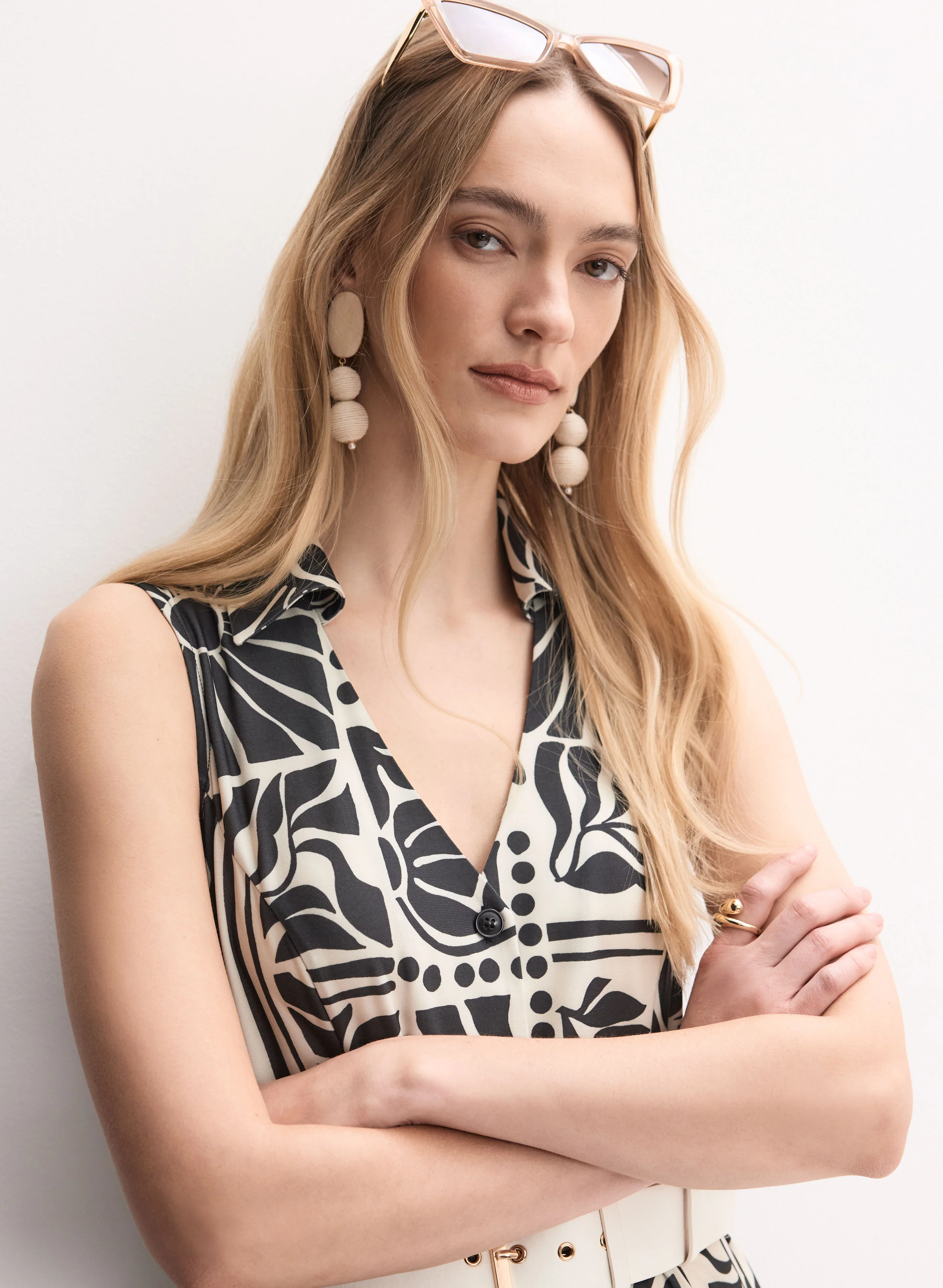 Tropical Print Shirt Dress - Image 2