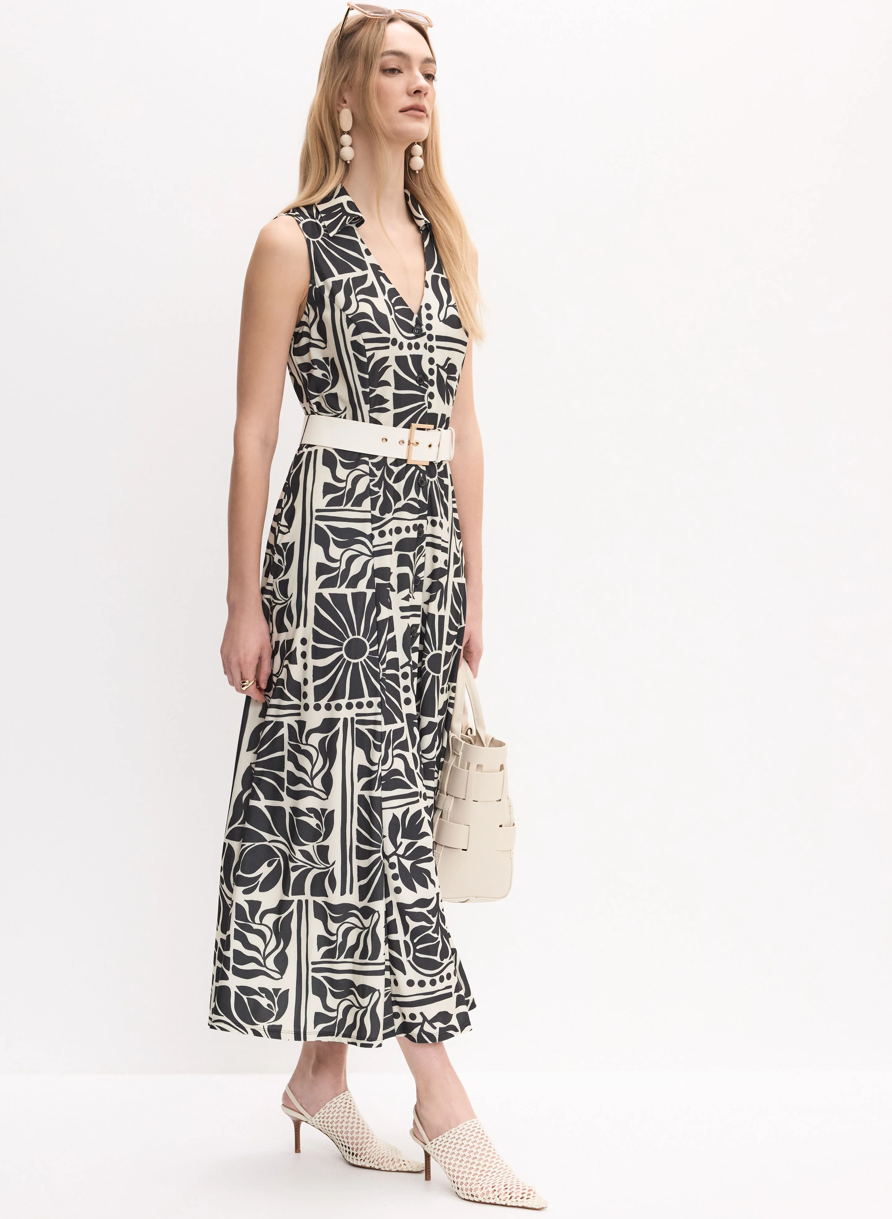 Tropical Print Shirt Dress - Image 8