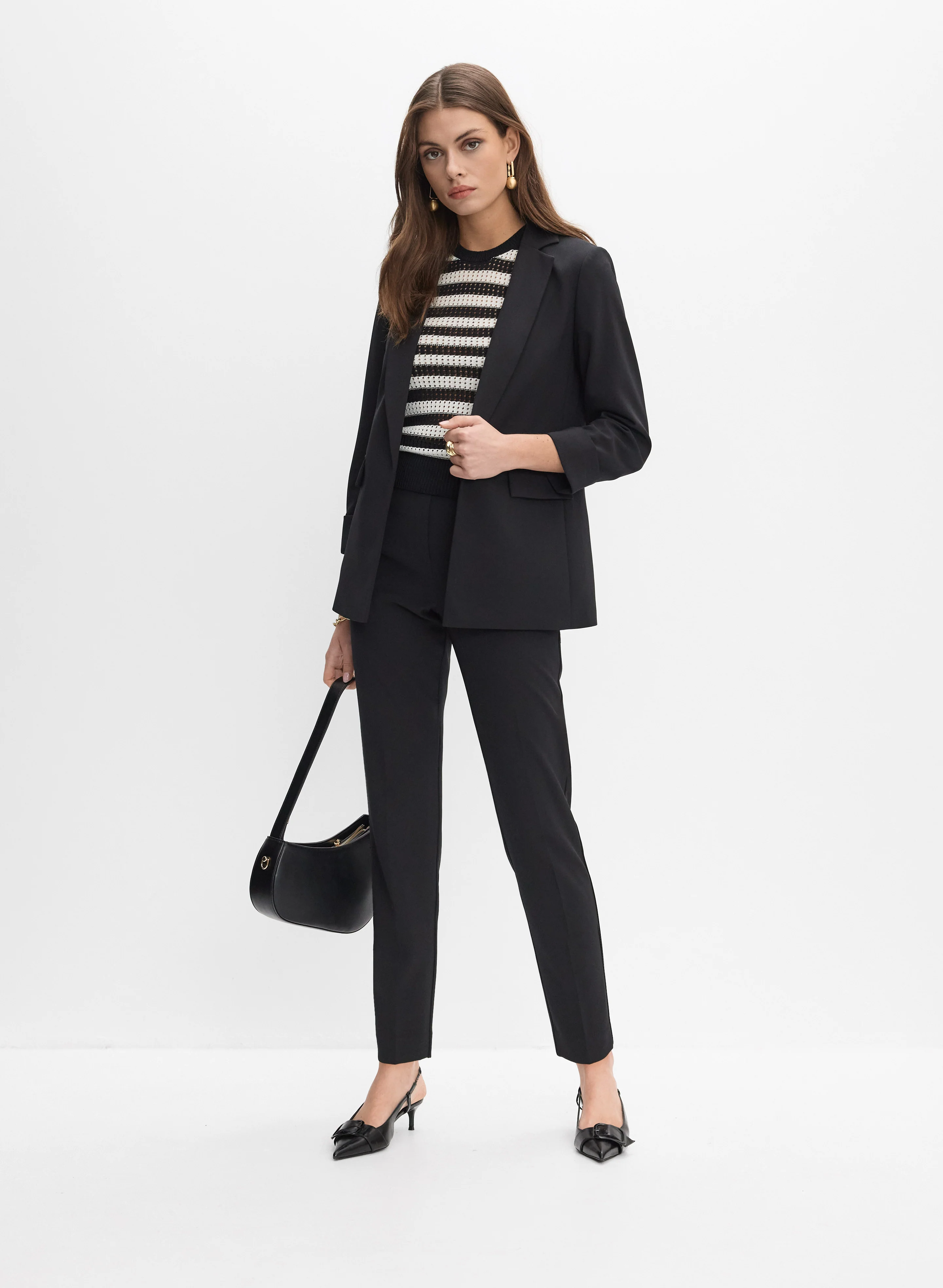 Twill Open Front Blazer - Image 3