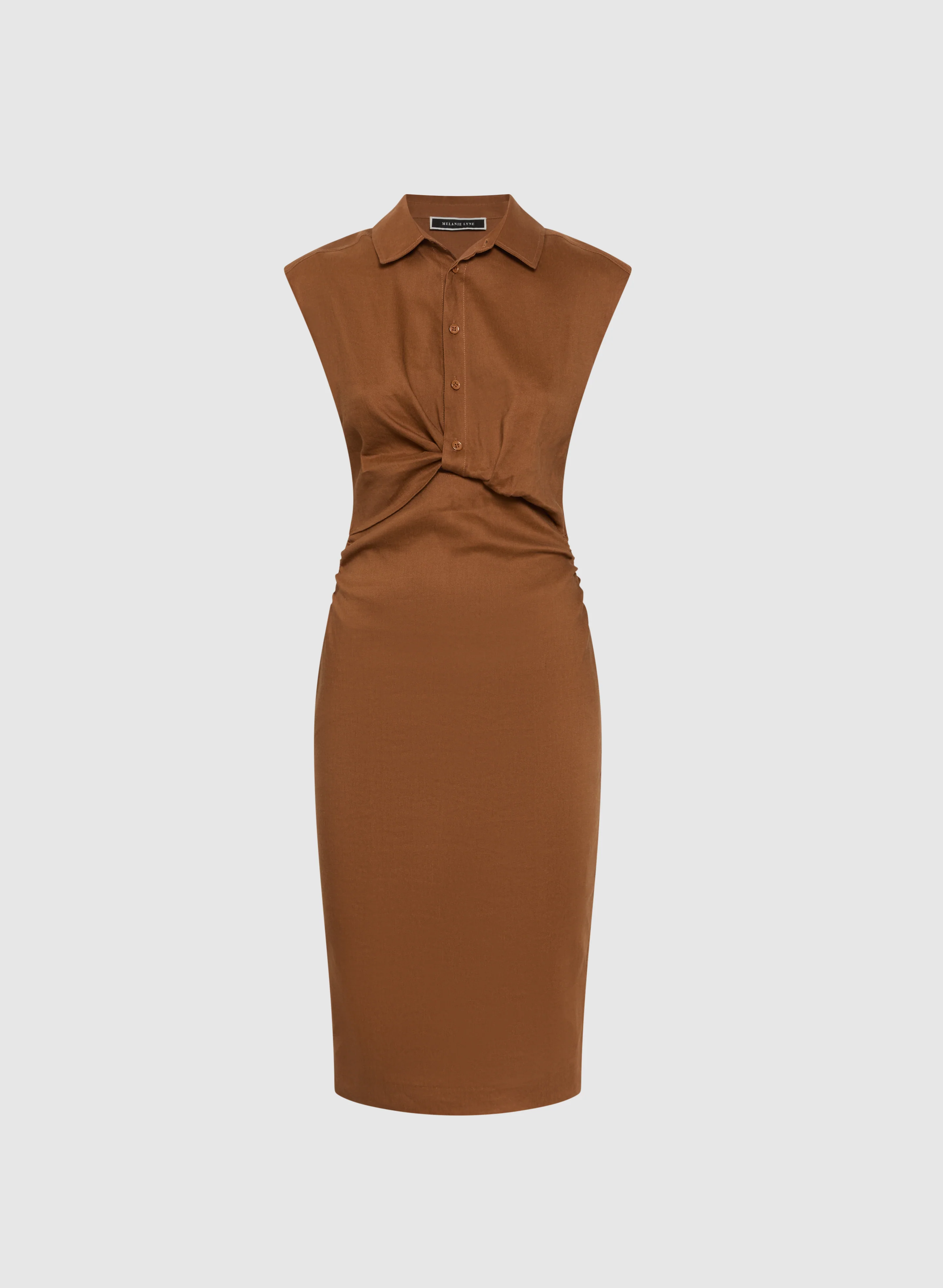 Linen-Blend Twist Front Dress - Image 5