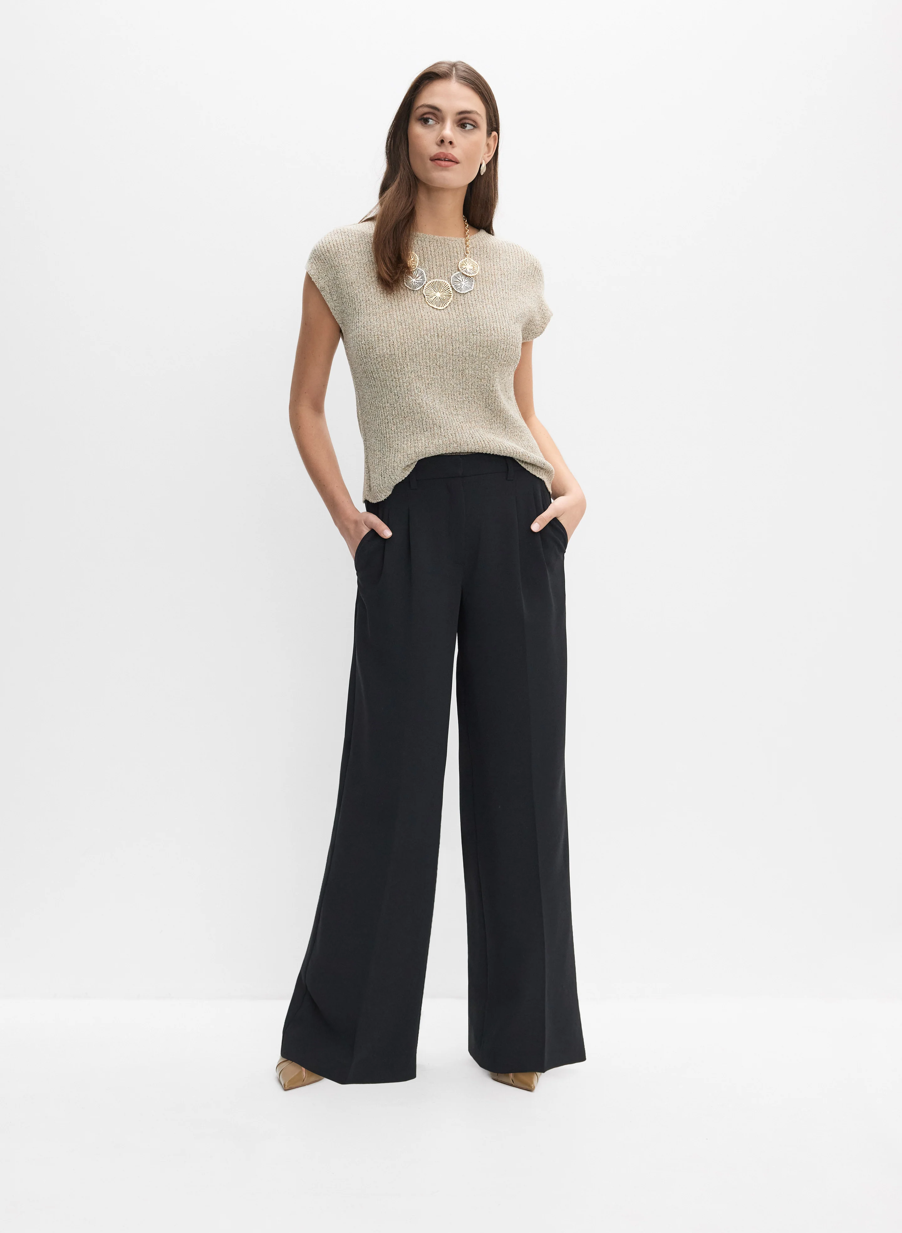 Two-Tone Cap Sleeve Pullover - Image 3
