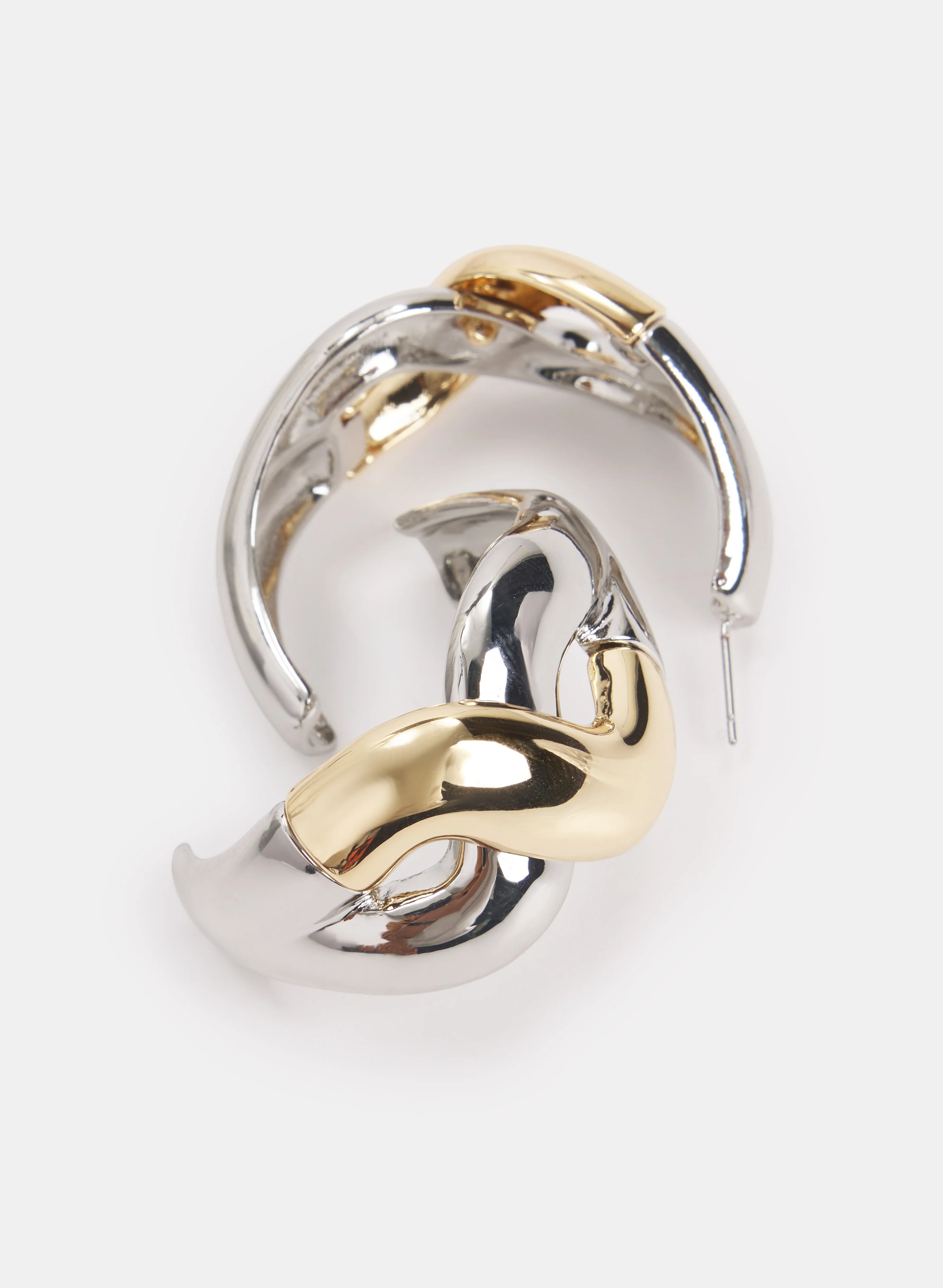 Two-Tone Hoop Earrings - Image 2