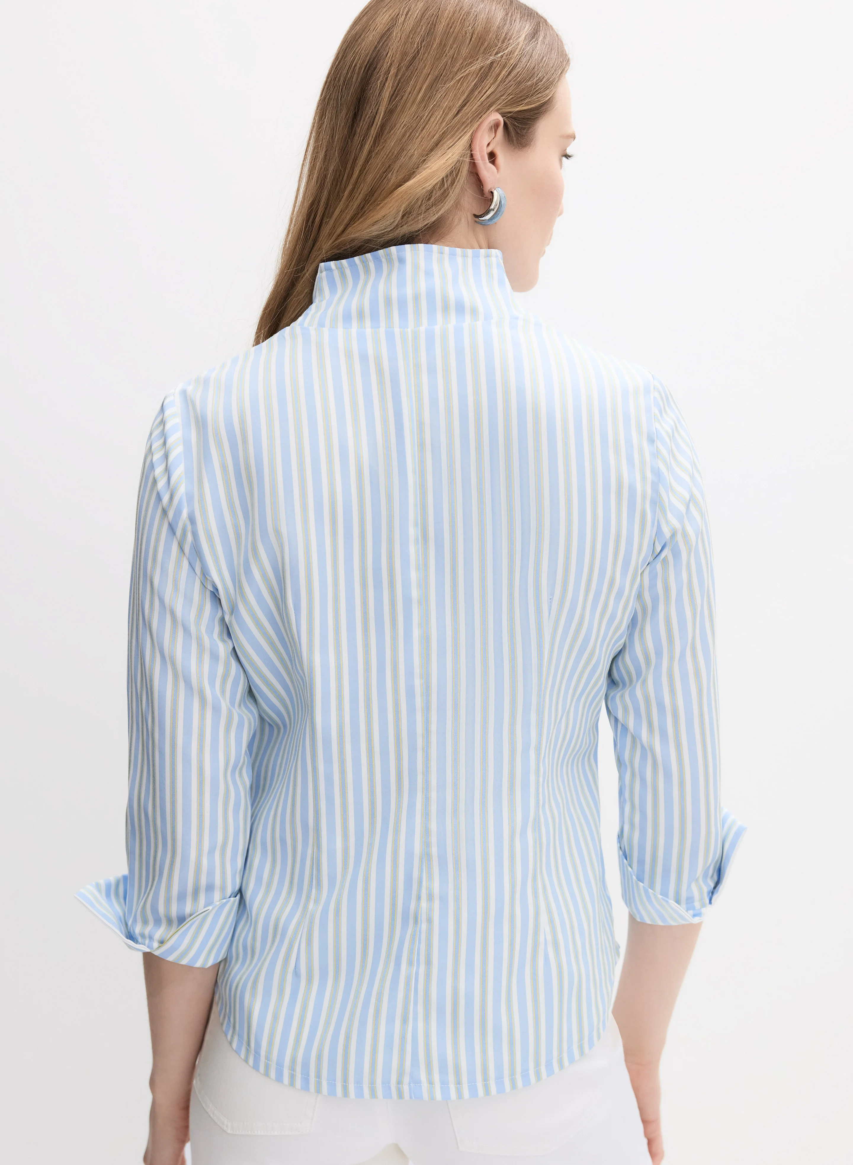 Two-Tone Stripe Blouse - Image 2