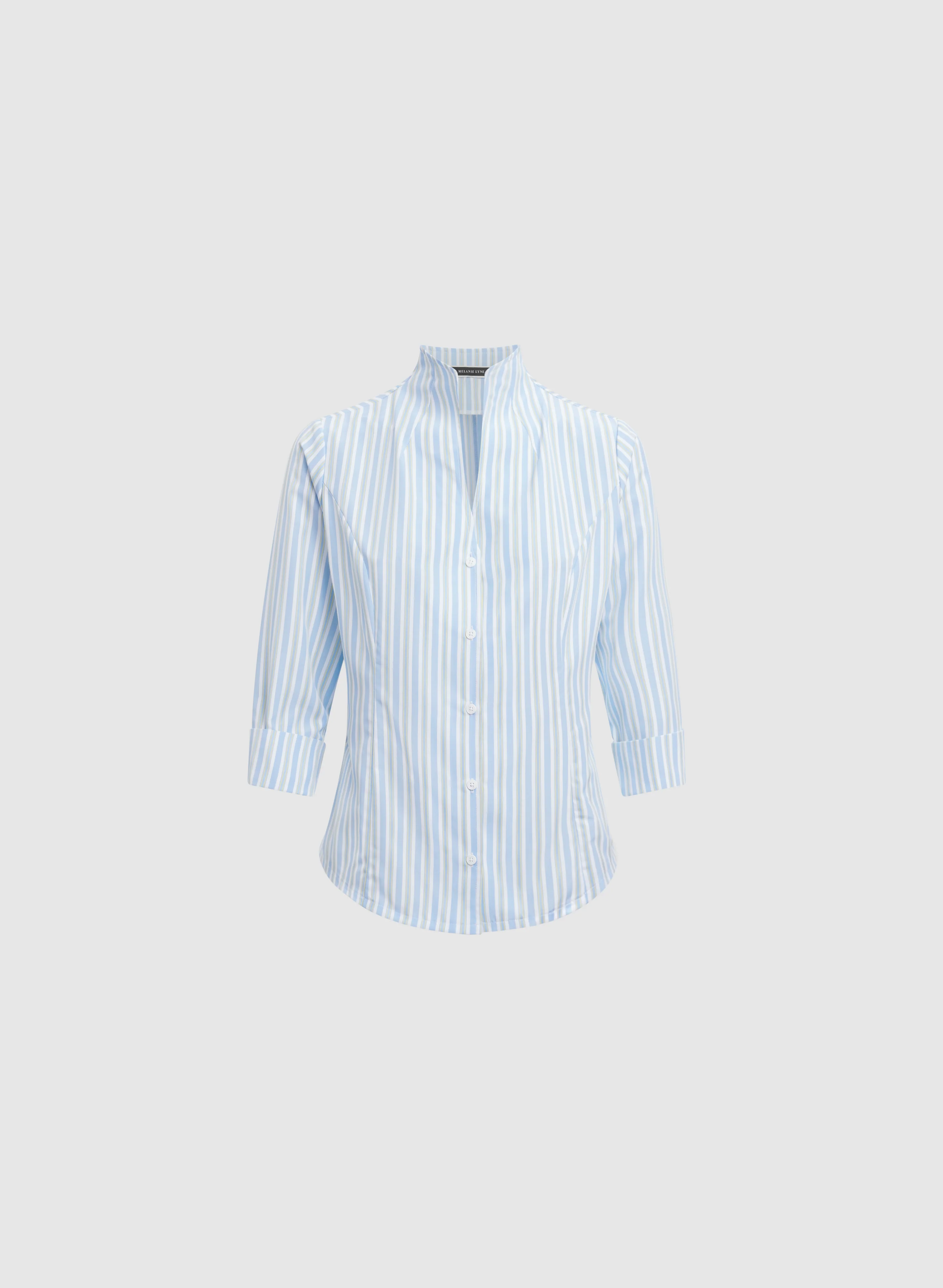 Two-Tone Stripe Blouse - Image 6