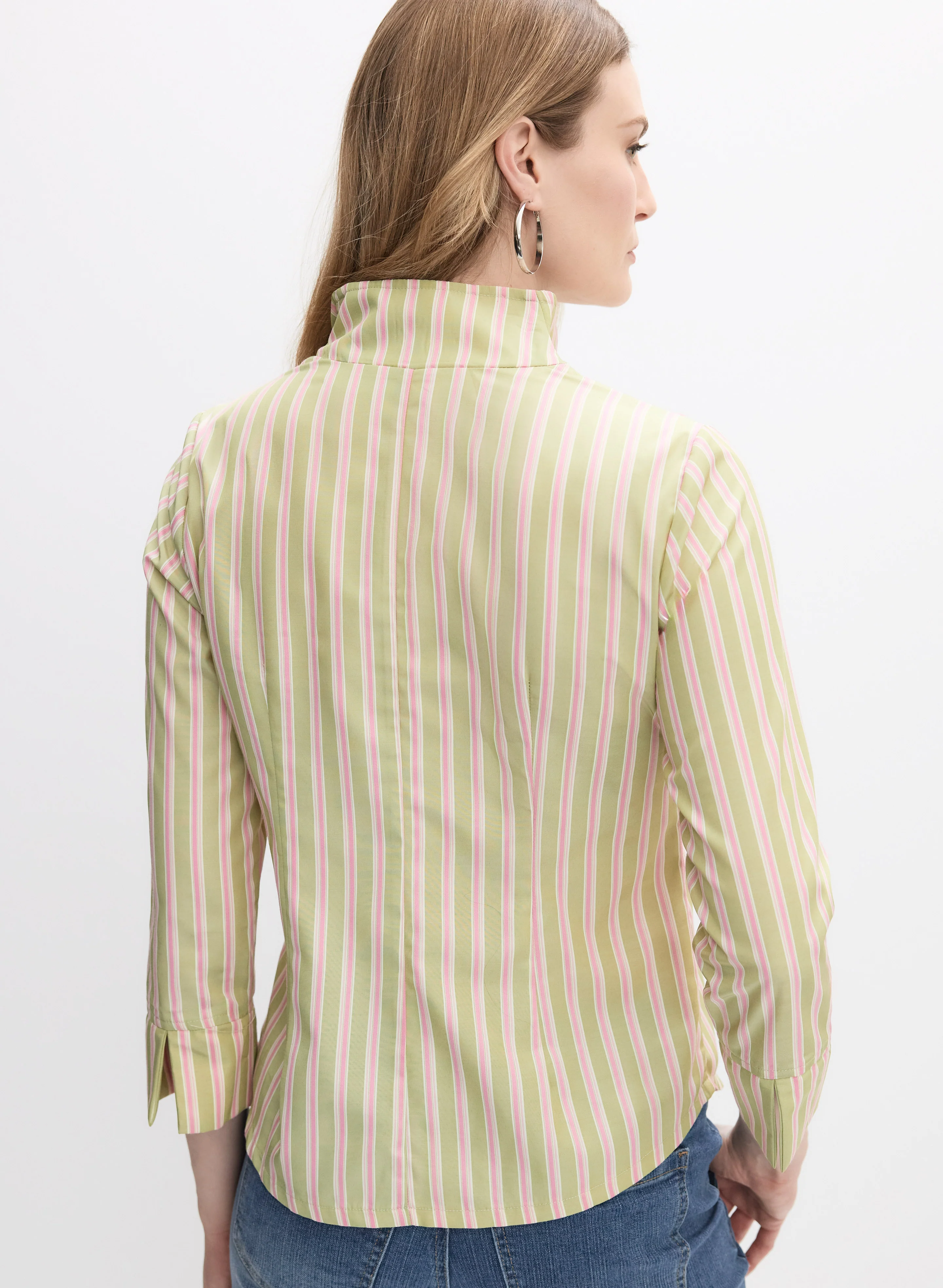 Two-Tone Stripe Blouse - Image 3