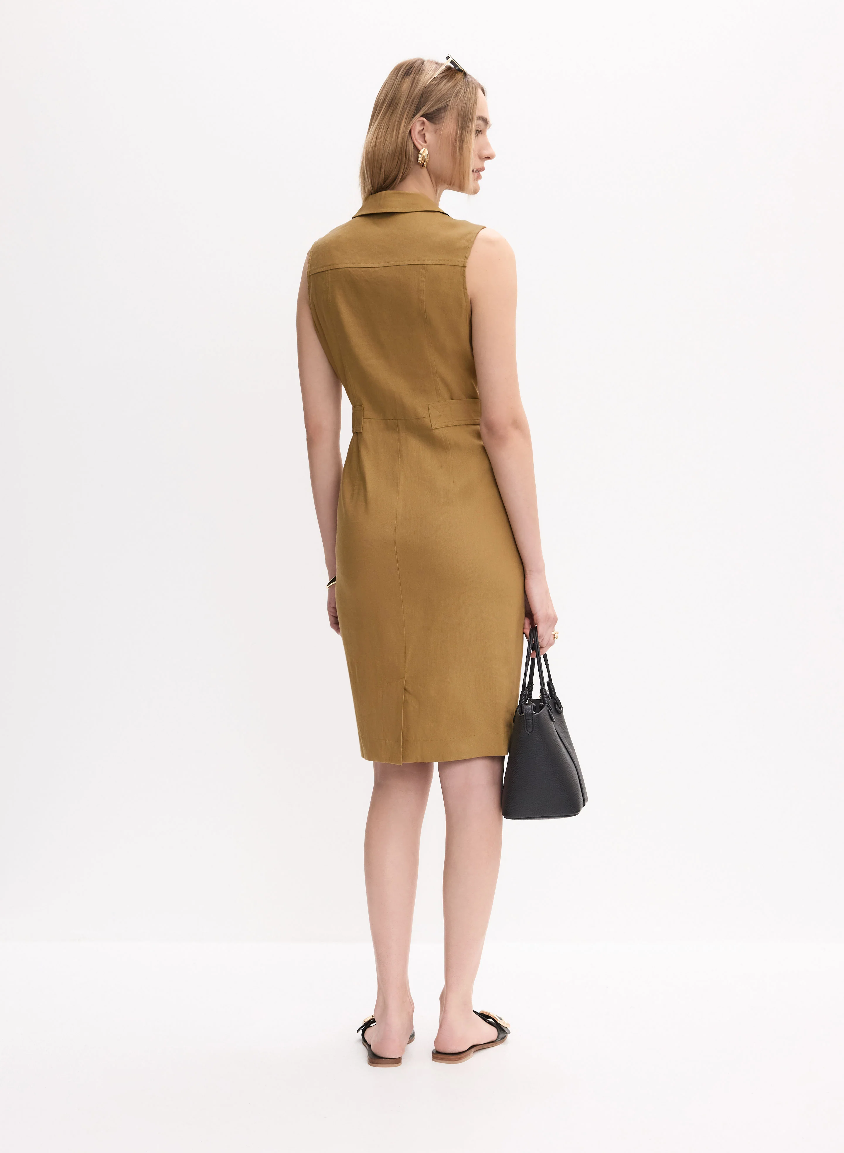 Utility Linen-Blend Shirt Dress - Image 3