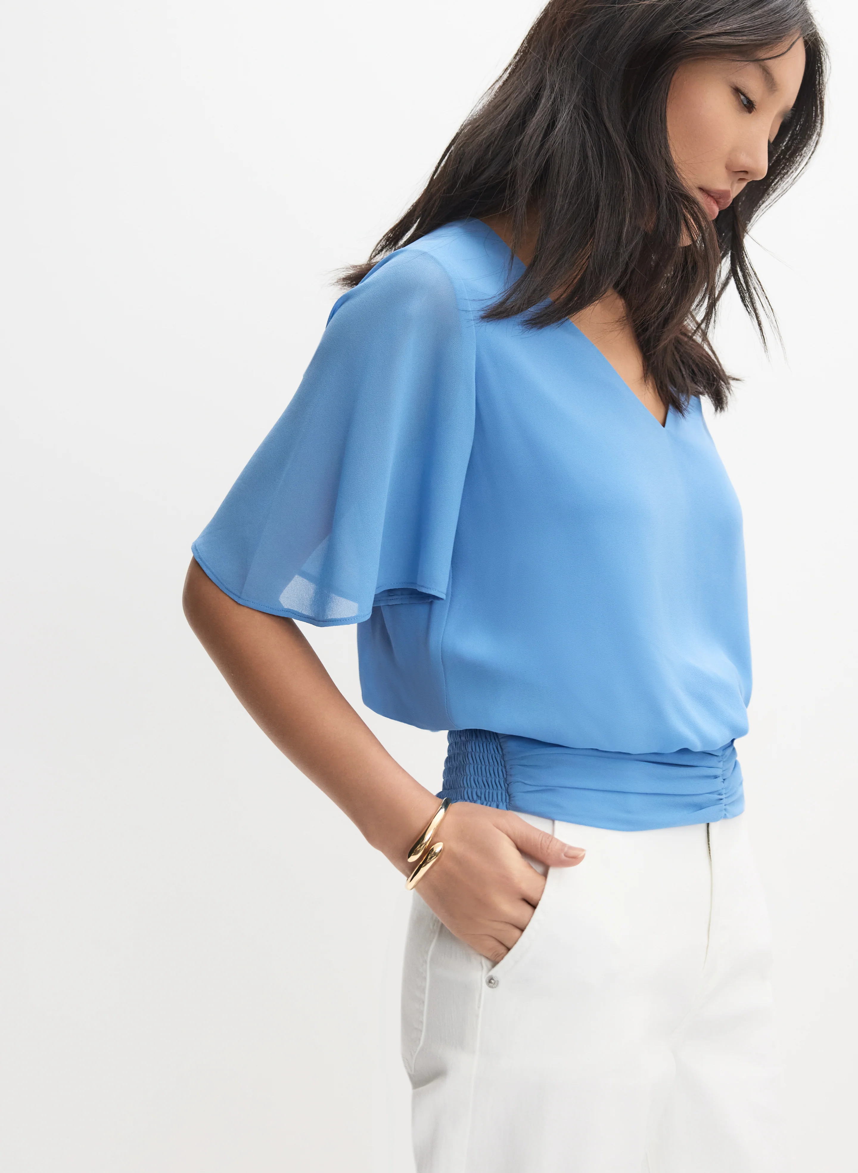 V-Neck Chiffon Blouse - Image 5