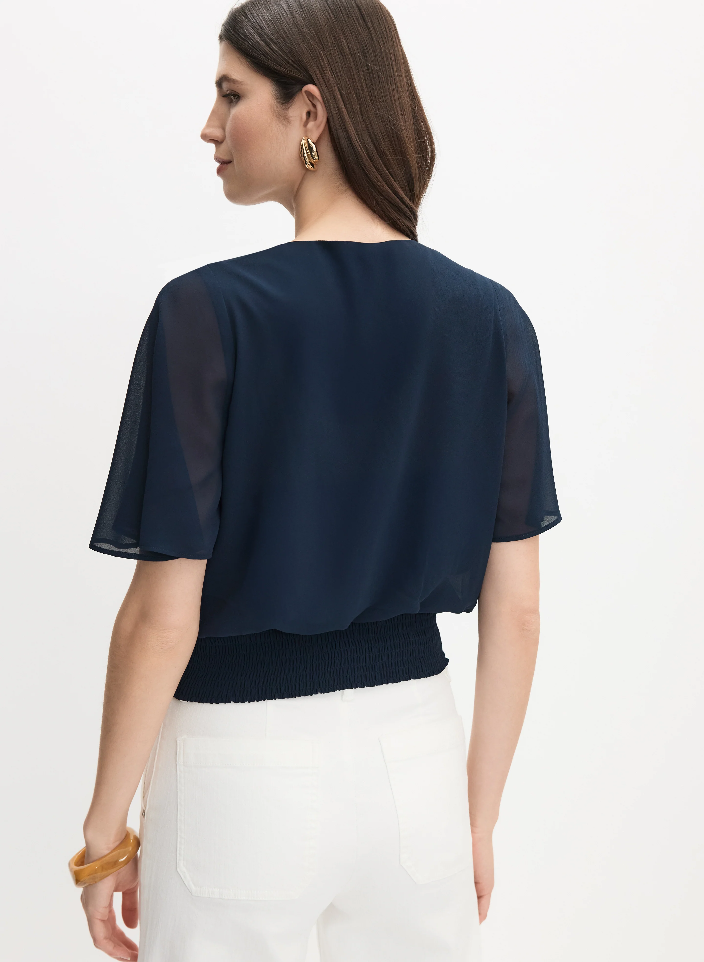 V-Neck Chiffon Blouse - Image 4