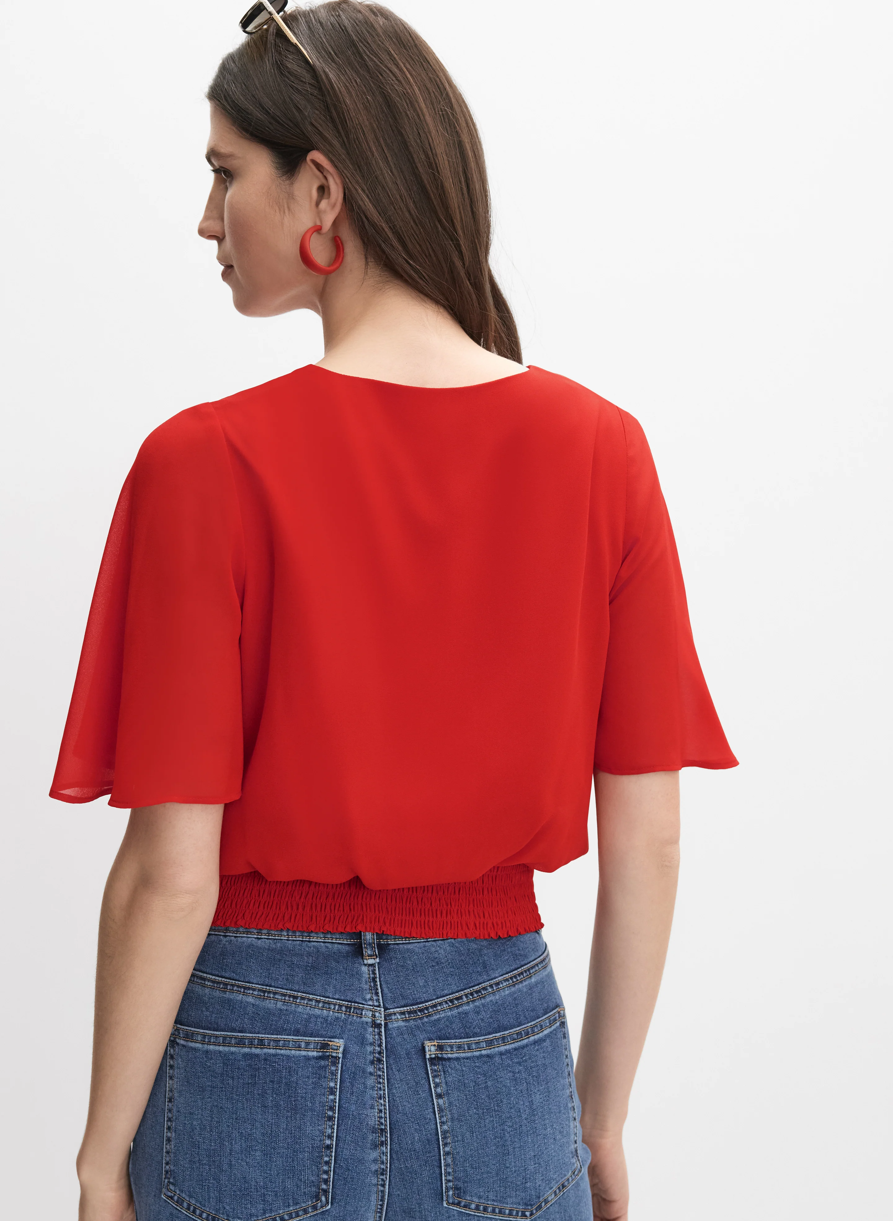 V-Neck Chiffon Blouse - Image 4