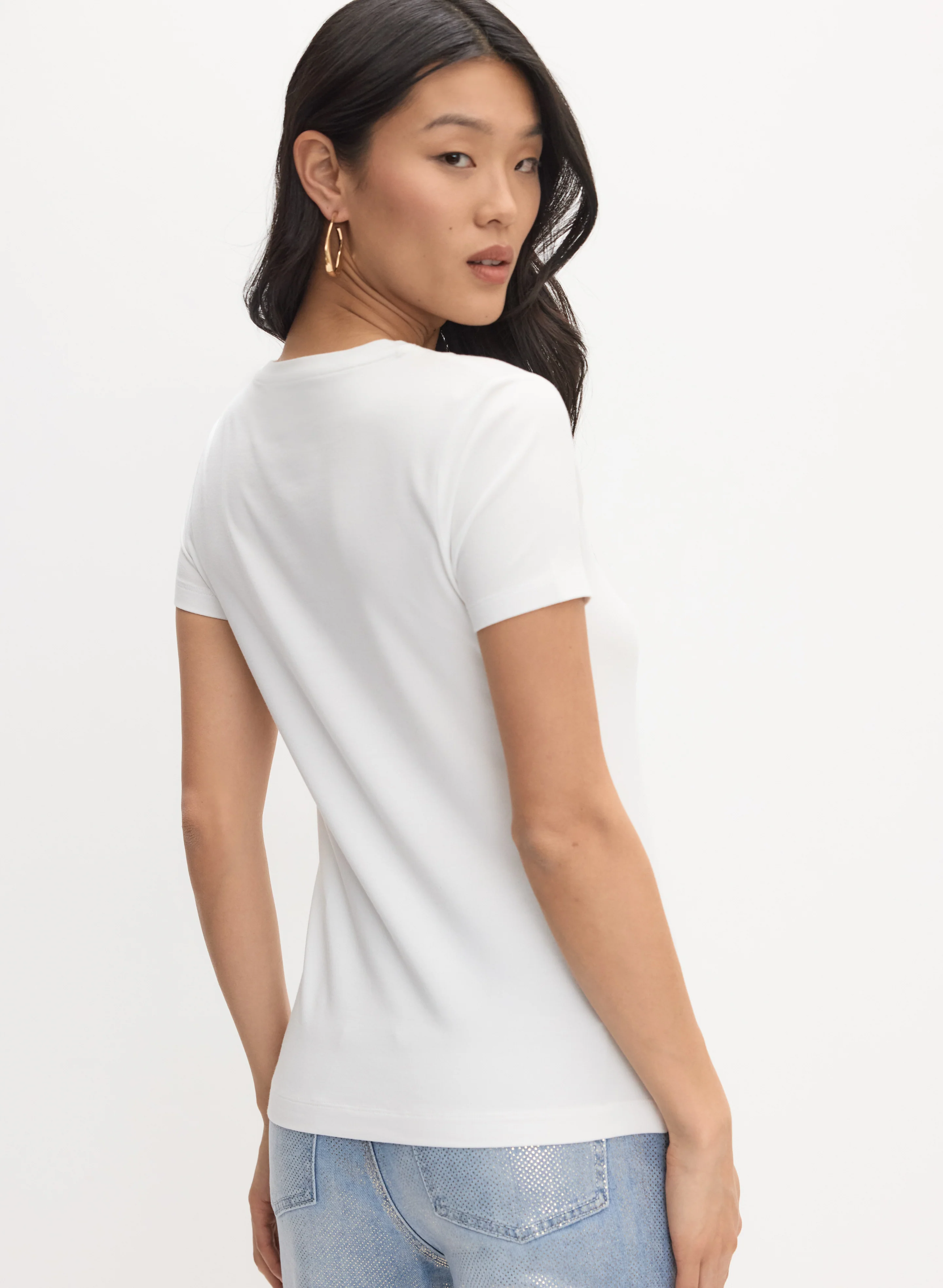 V-Neck Cotton T-Shirt - Image 5