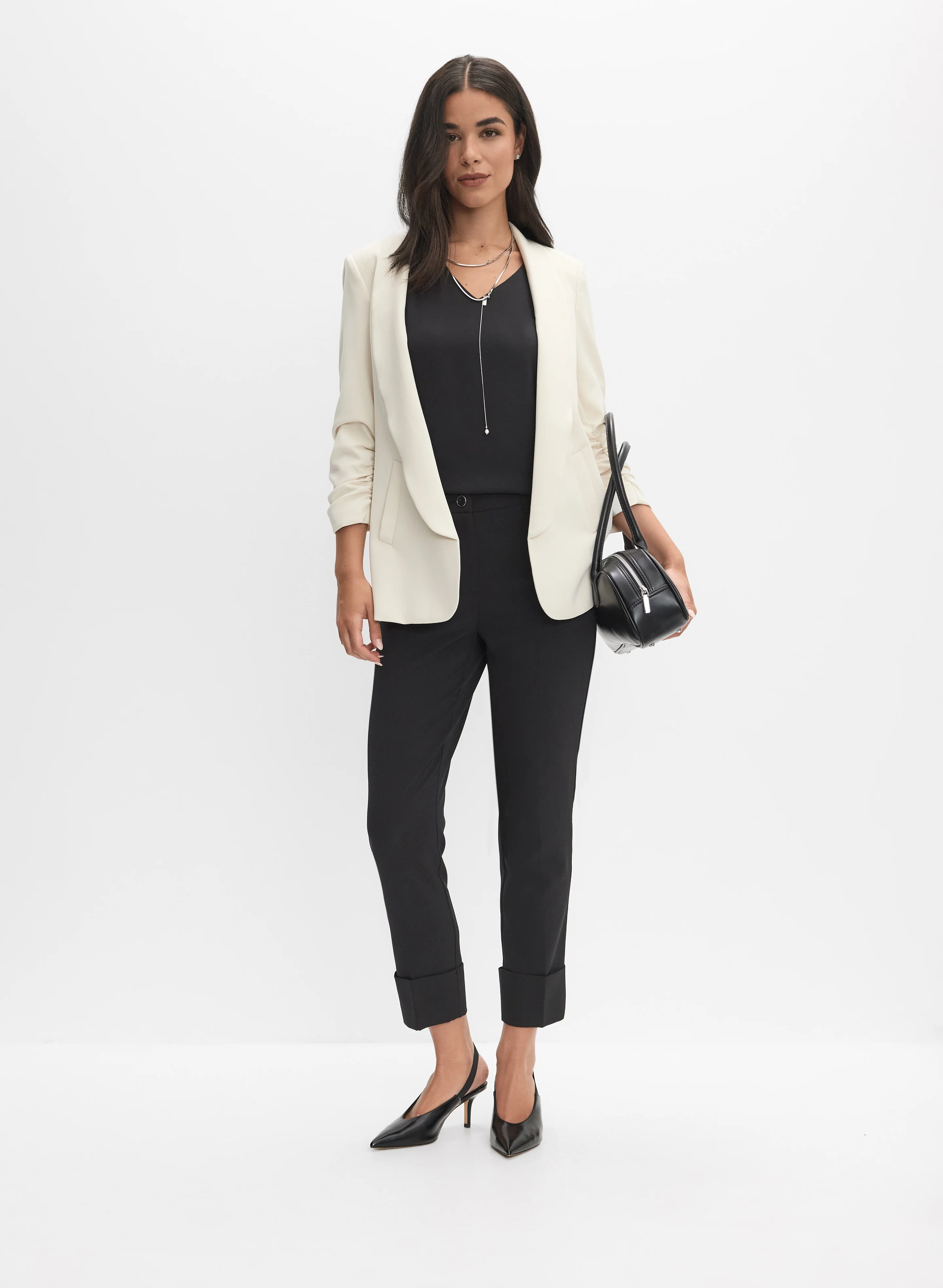 V-Neck Crepe Blouse - Image 3