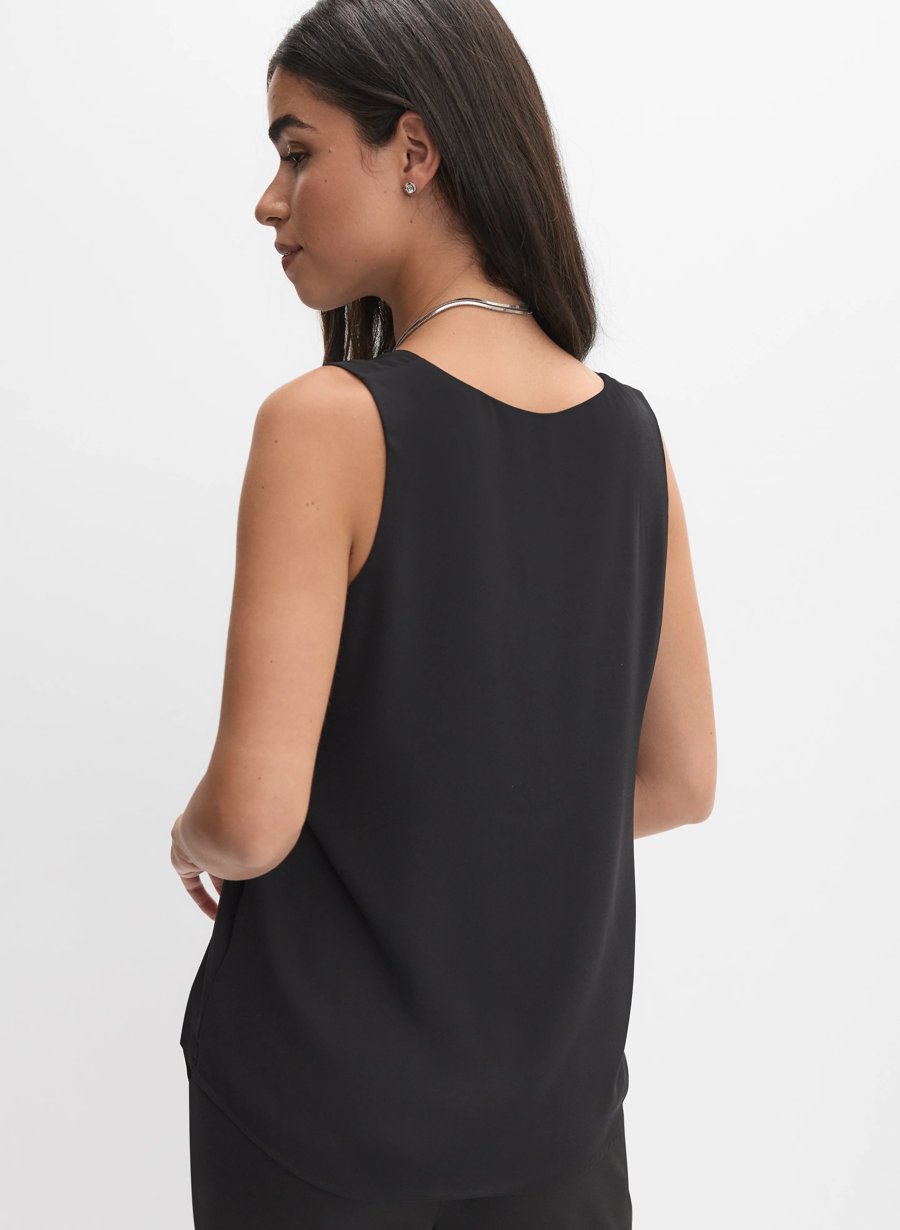 V-Neck Crepe Blouse - Image 4