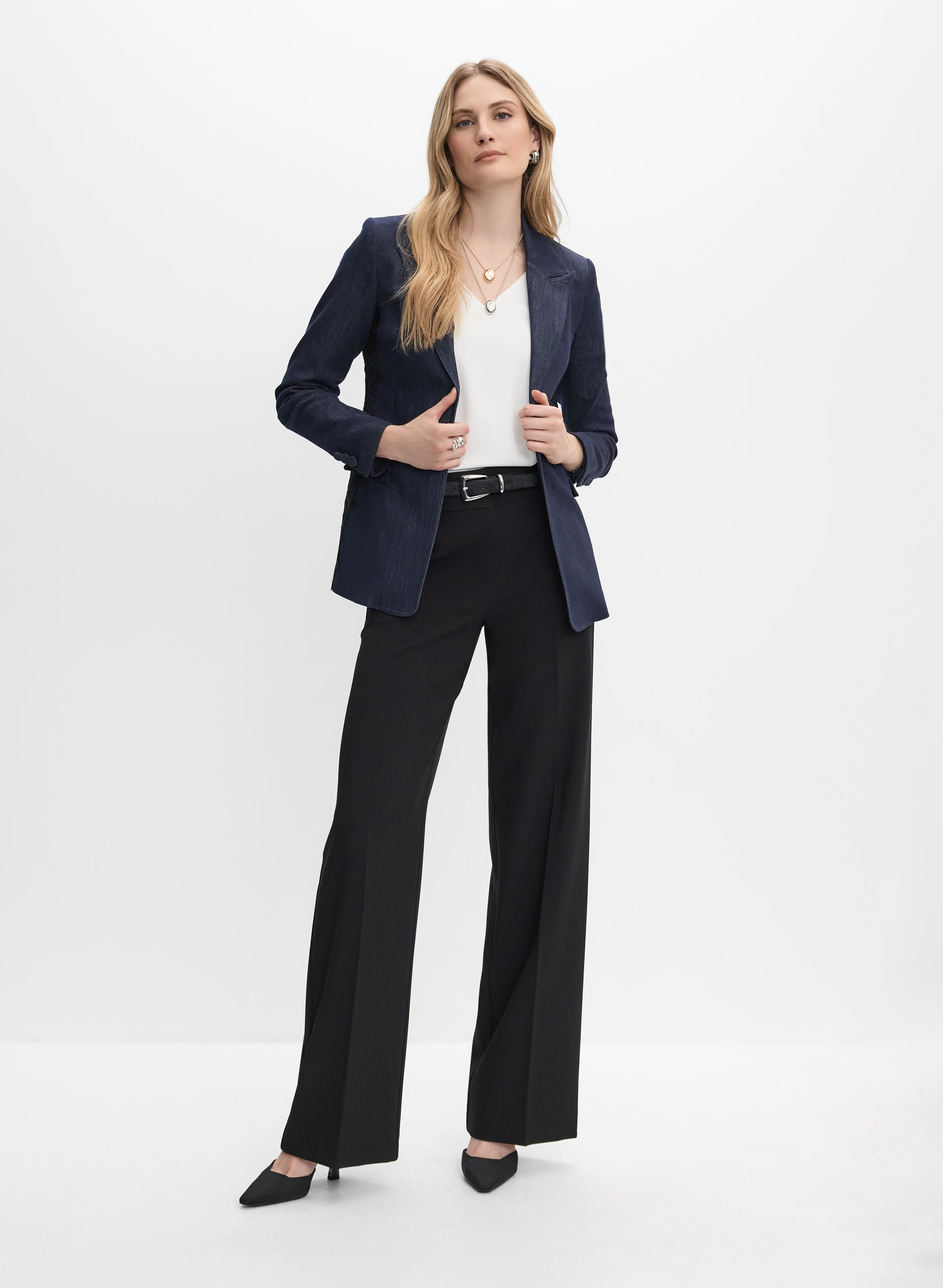 V-Neck Crepe Blouse - Image 3