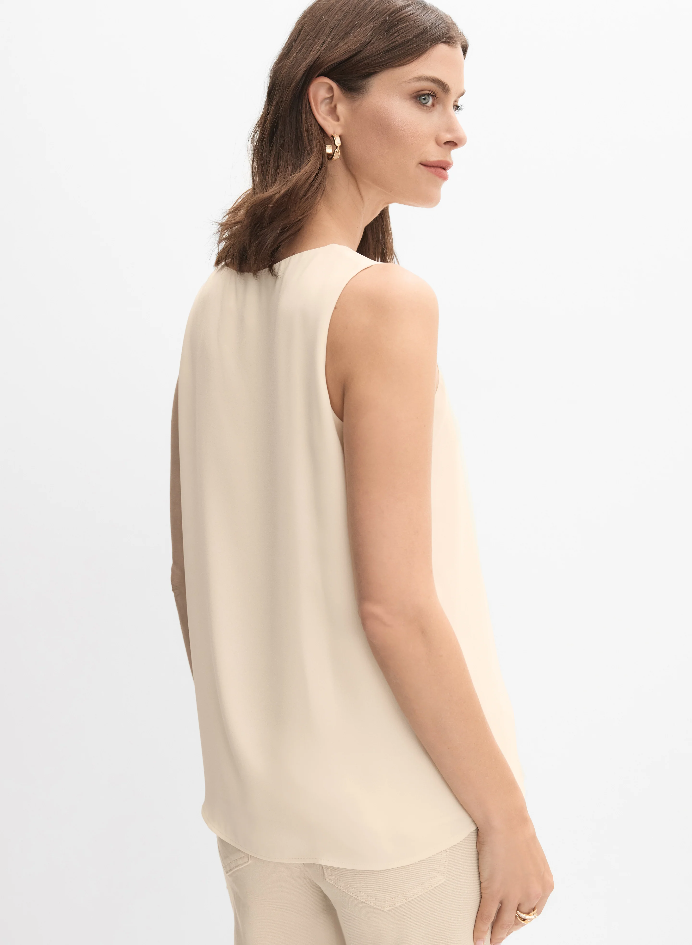 V-Neck Crepe Blouse - Image 4