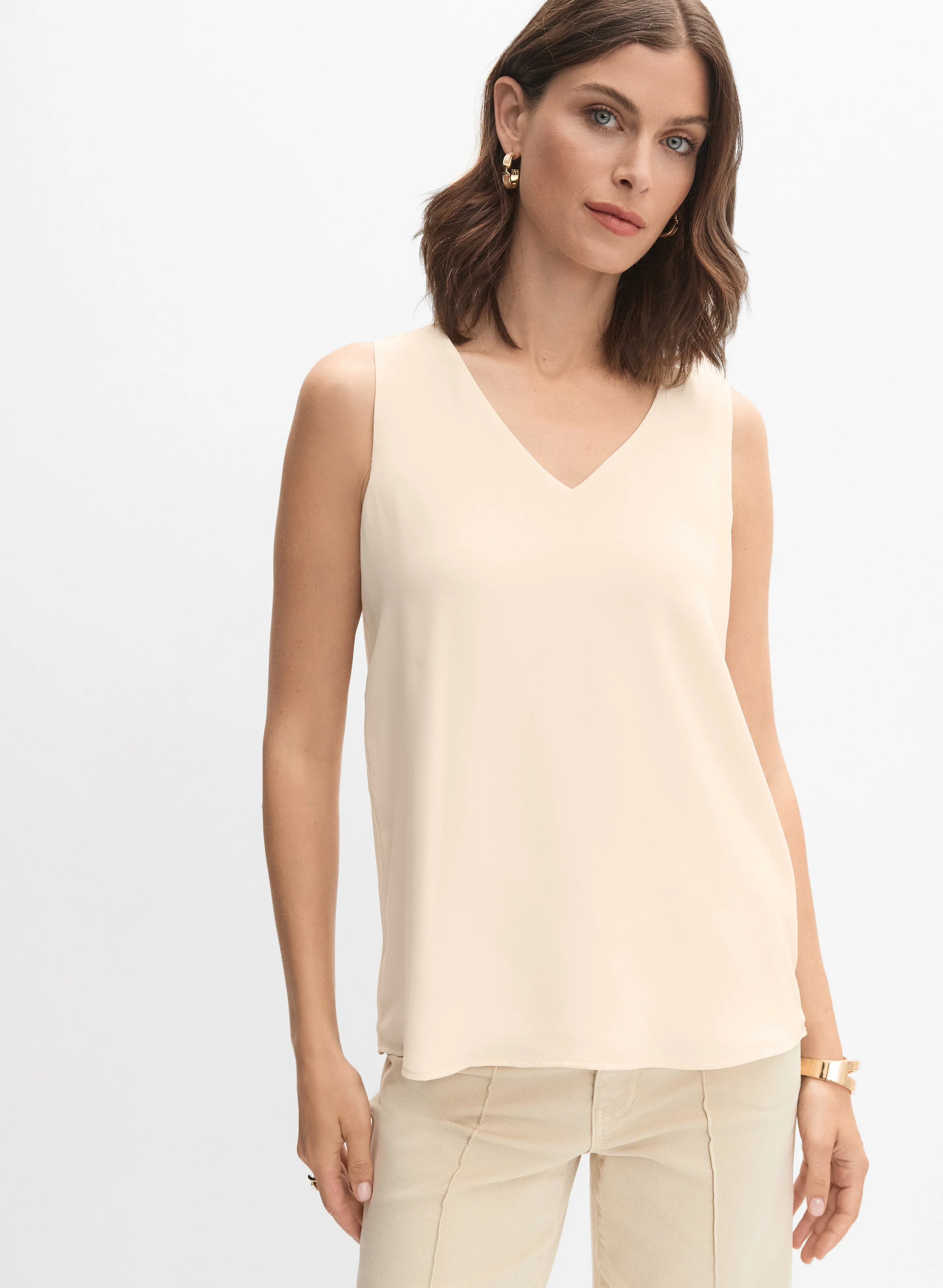 V-Neck Crepe Blouse - Image 5