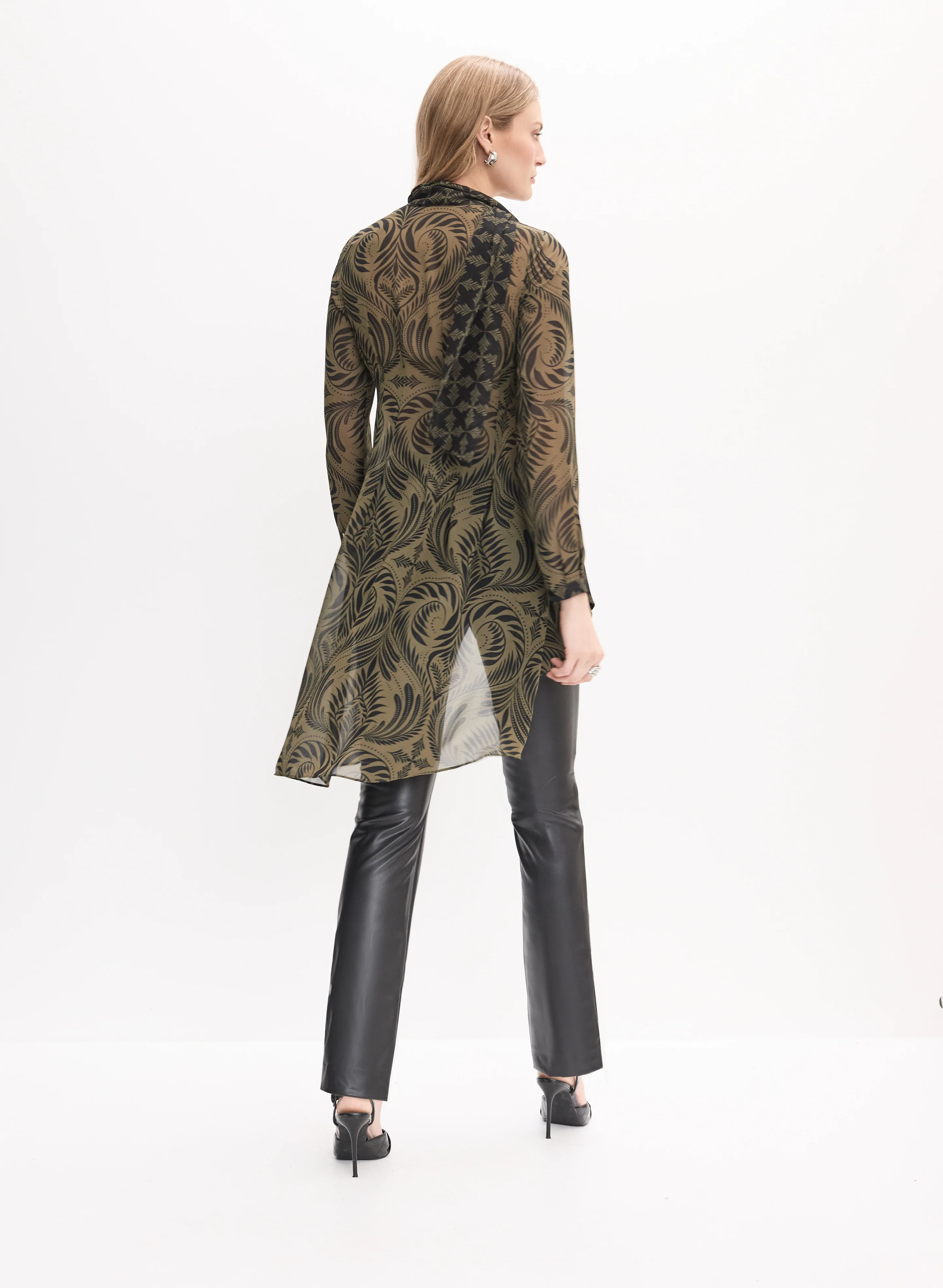 V-Neck Mixed Print Blouse - Image 5