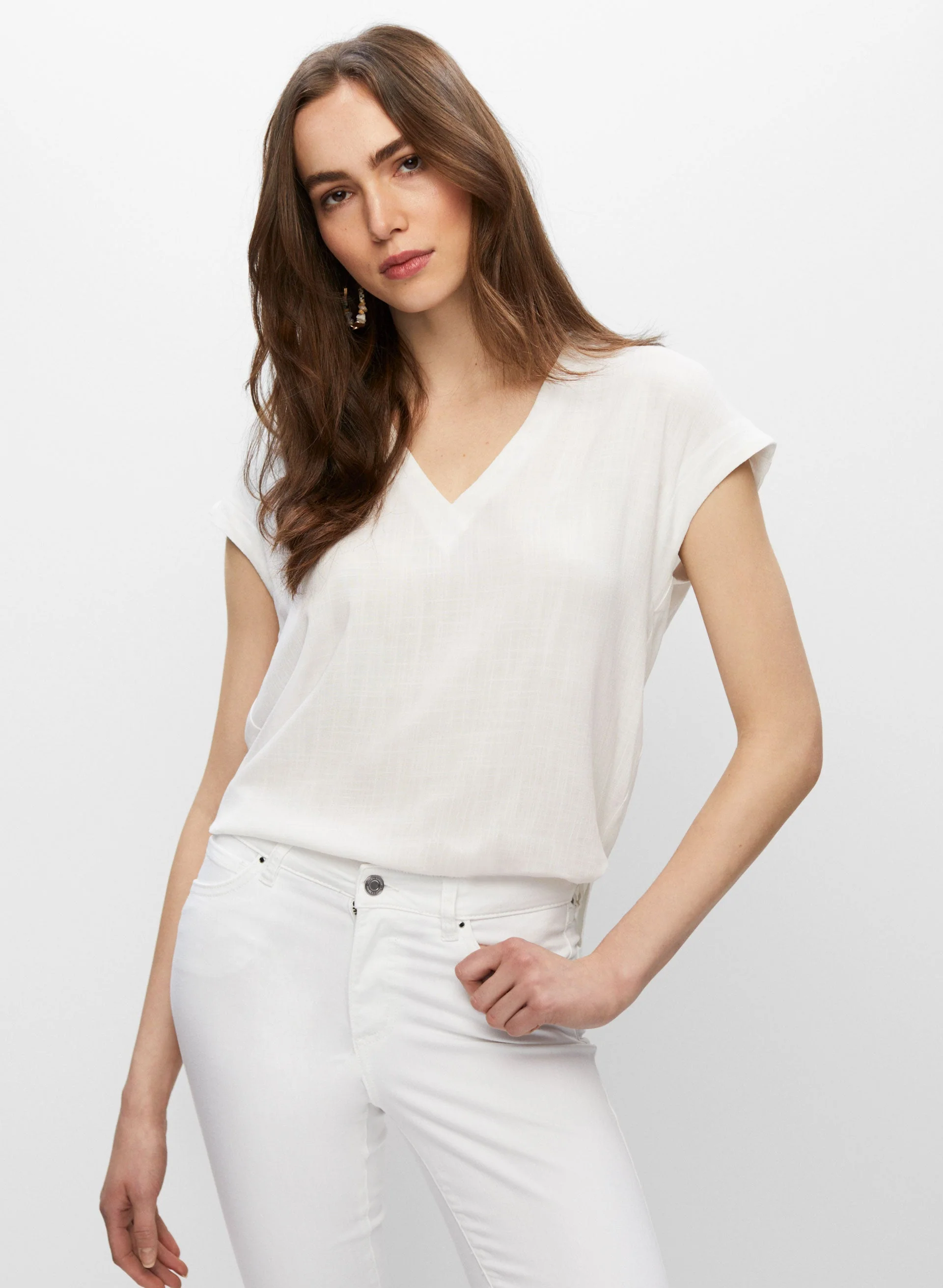 V-neck Short Sleeve Top