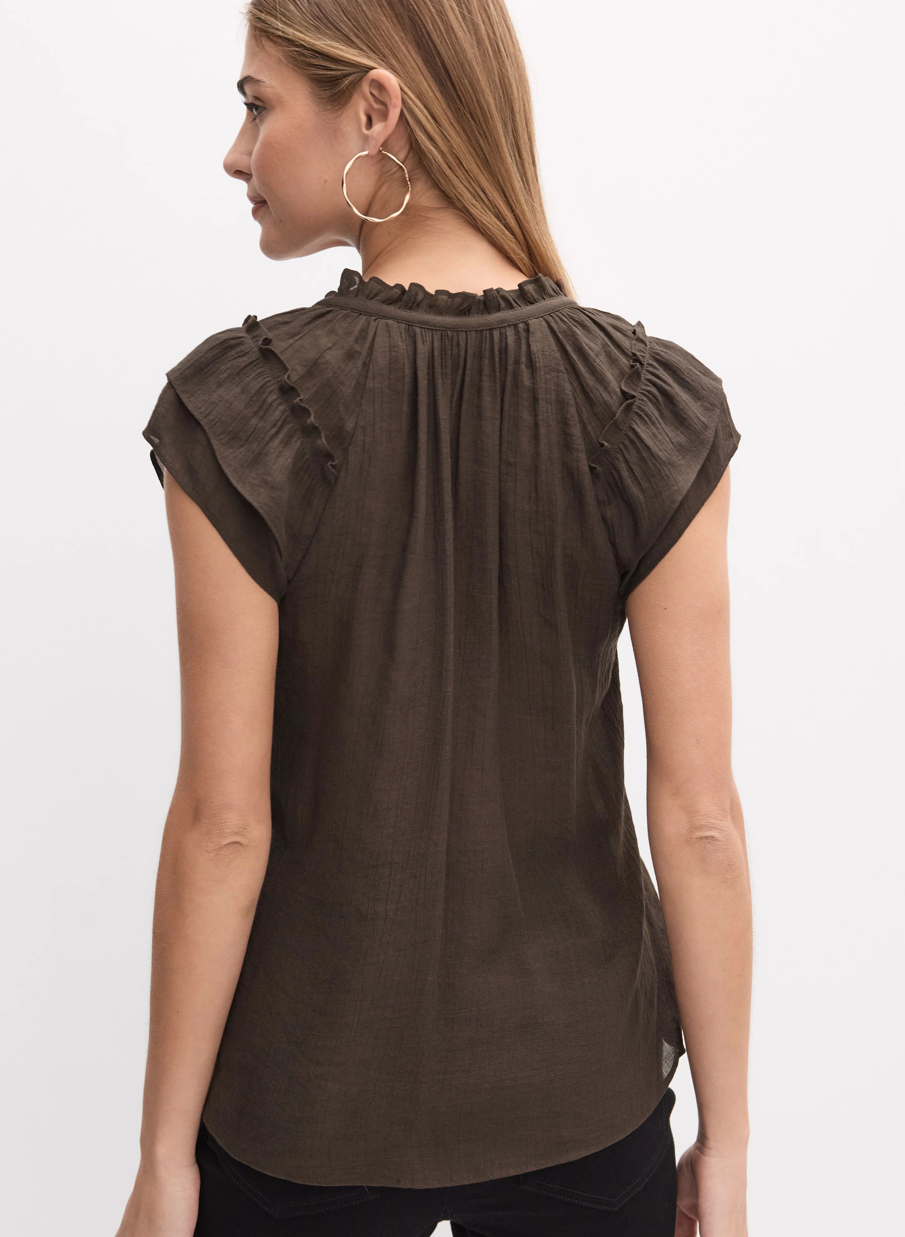 V-Neck Tassel Blouse - Image 4