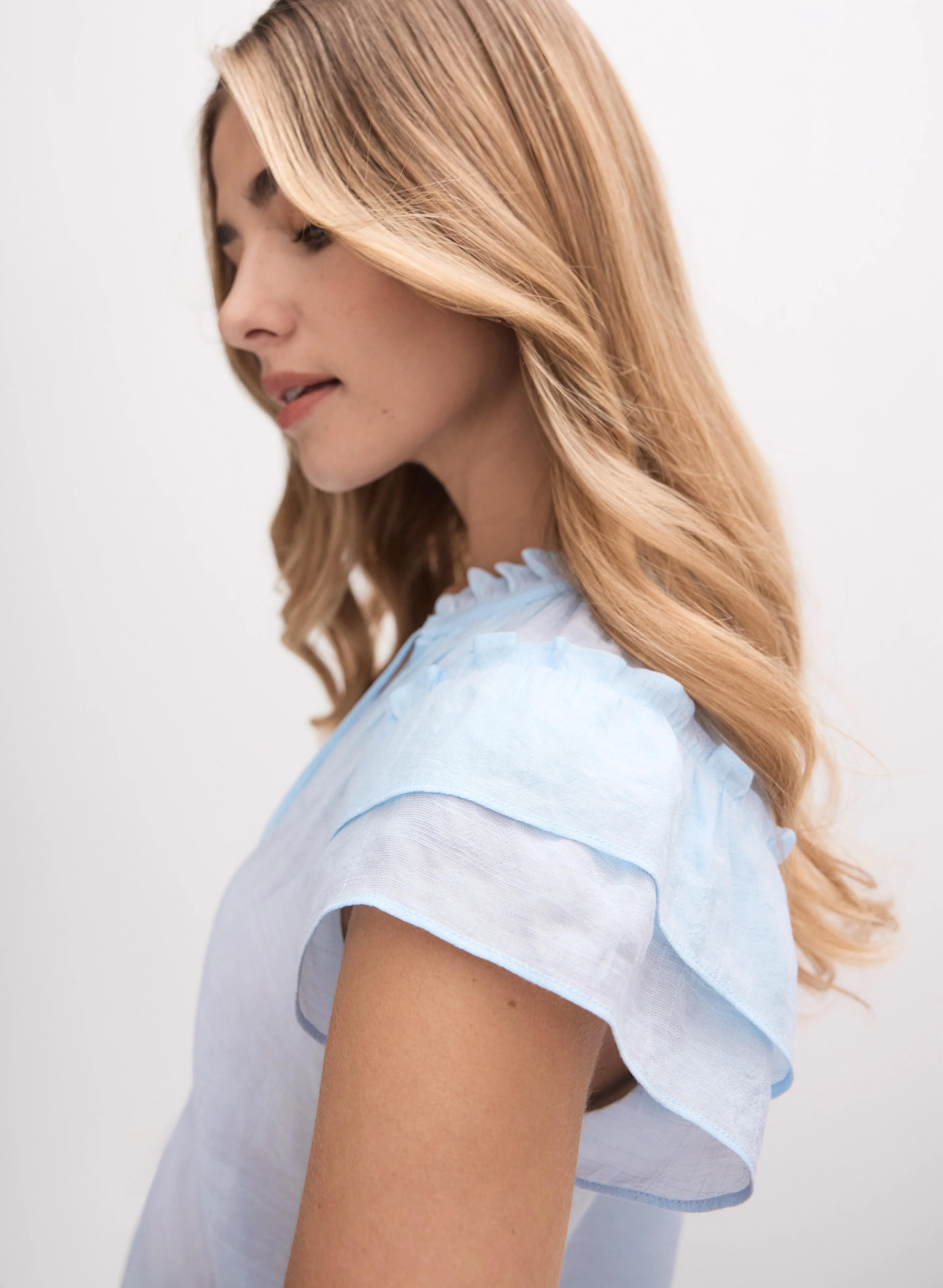 V-Neck Tassel Blouse - Image 2