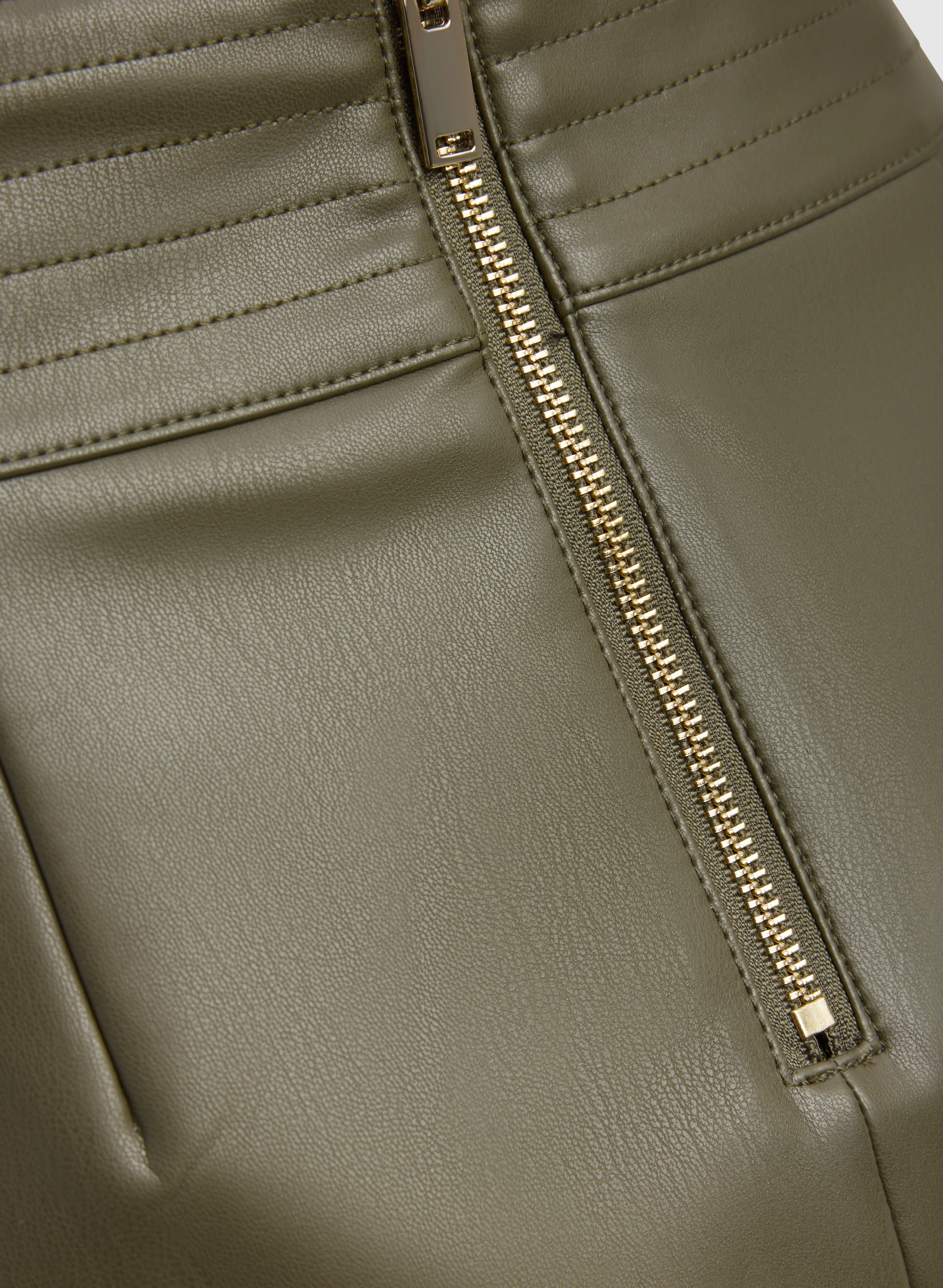 Vegan Leather A-Line Skirt - Image 7