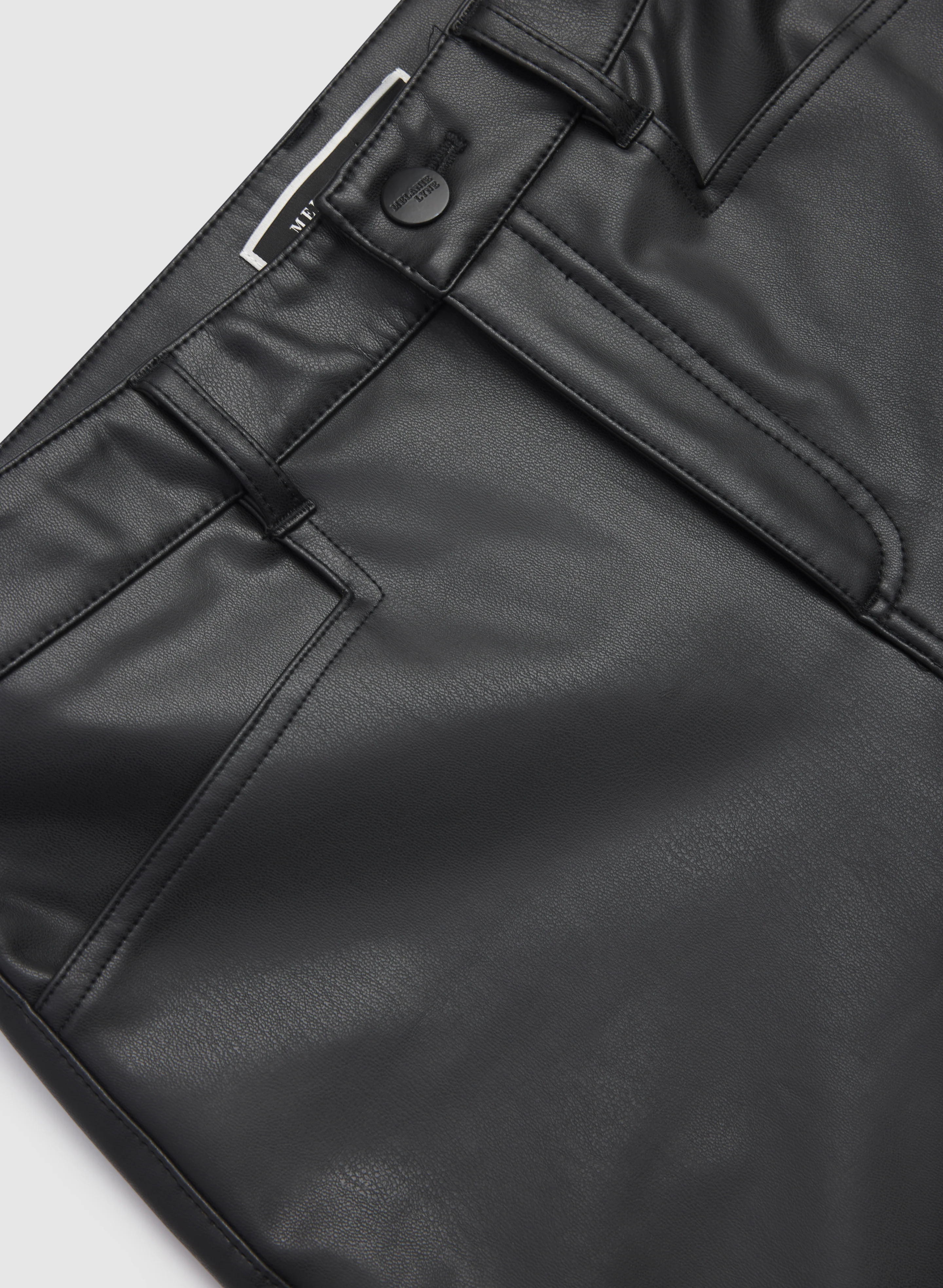 Vegan Leather Straight-Leg Pants - Image 6