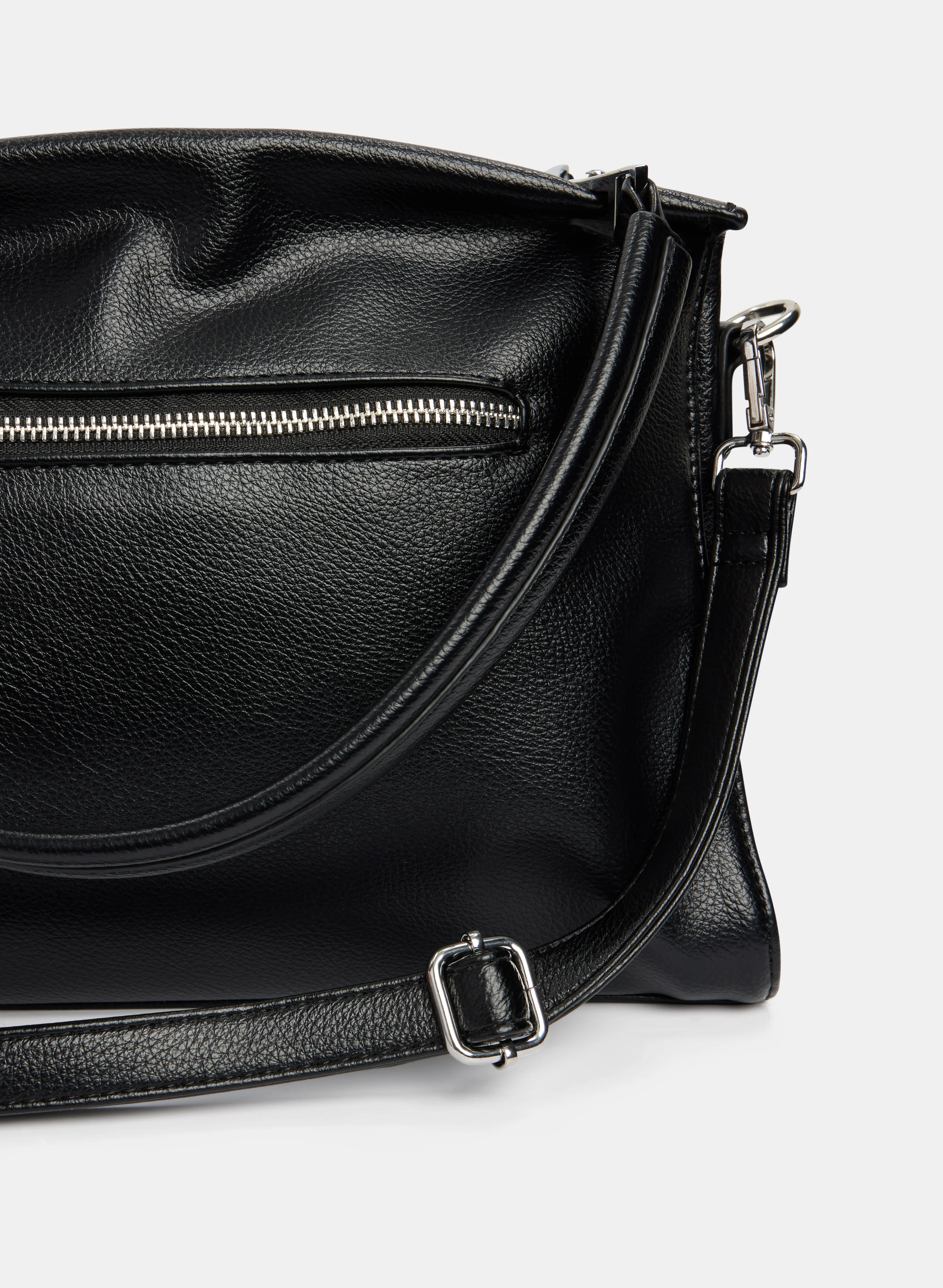 Vegan Leather Zip Handbag - Image 2