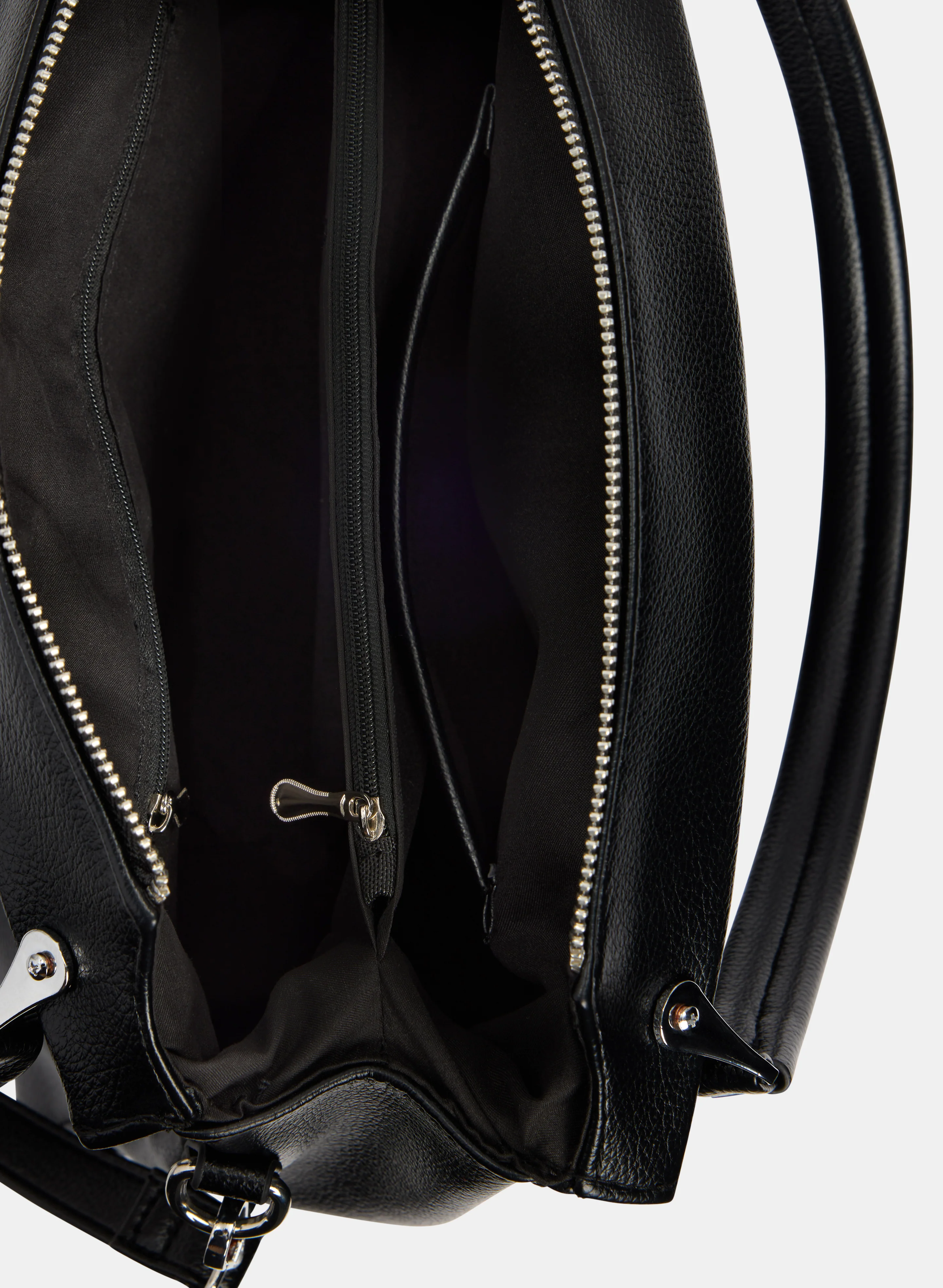 Vegan Leather Zip Handbag - Image 3