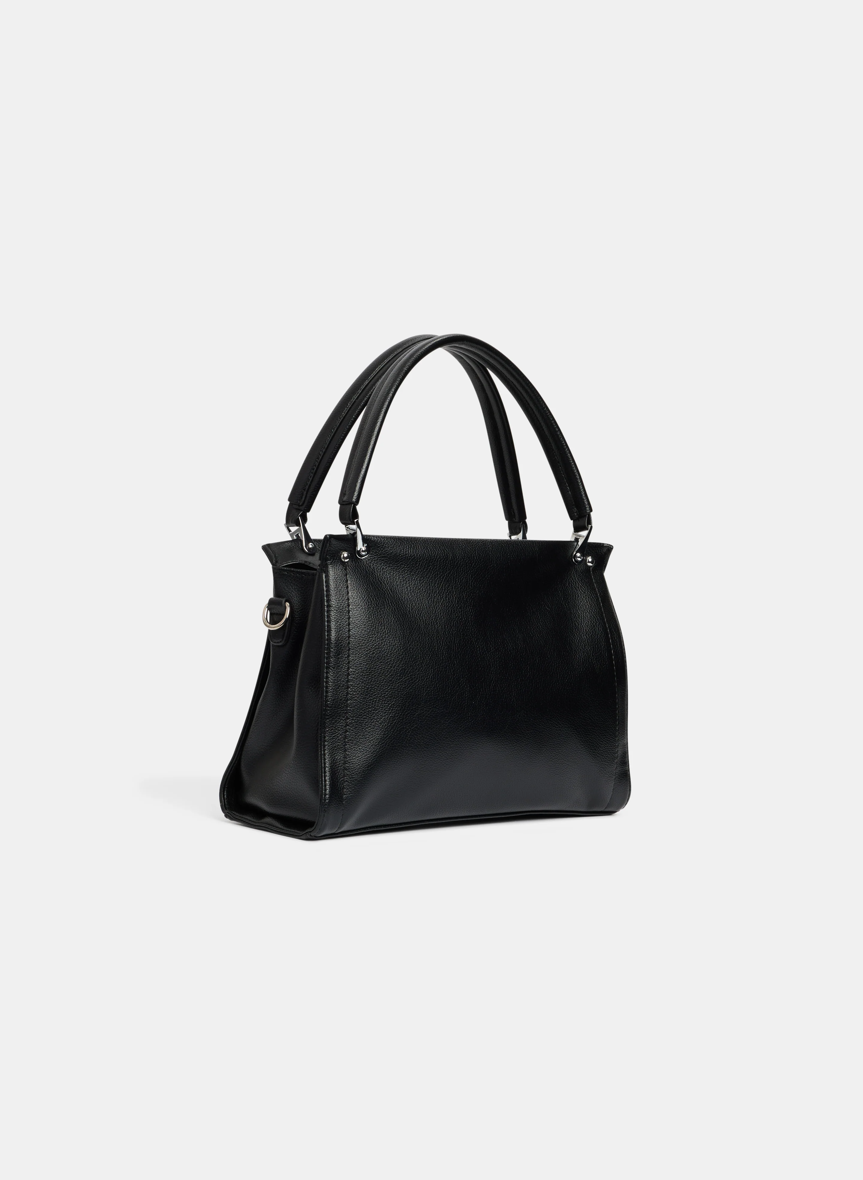 Vegan Leather Zip Handbag - Image 4