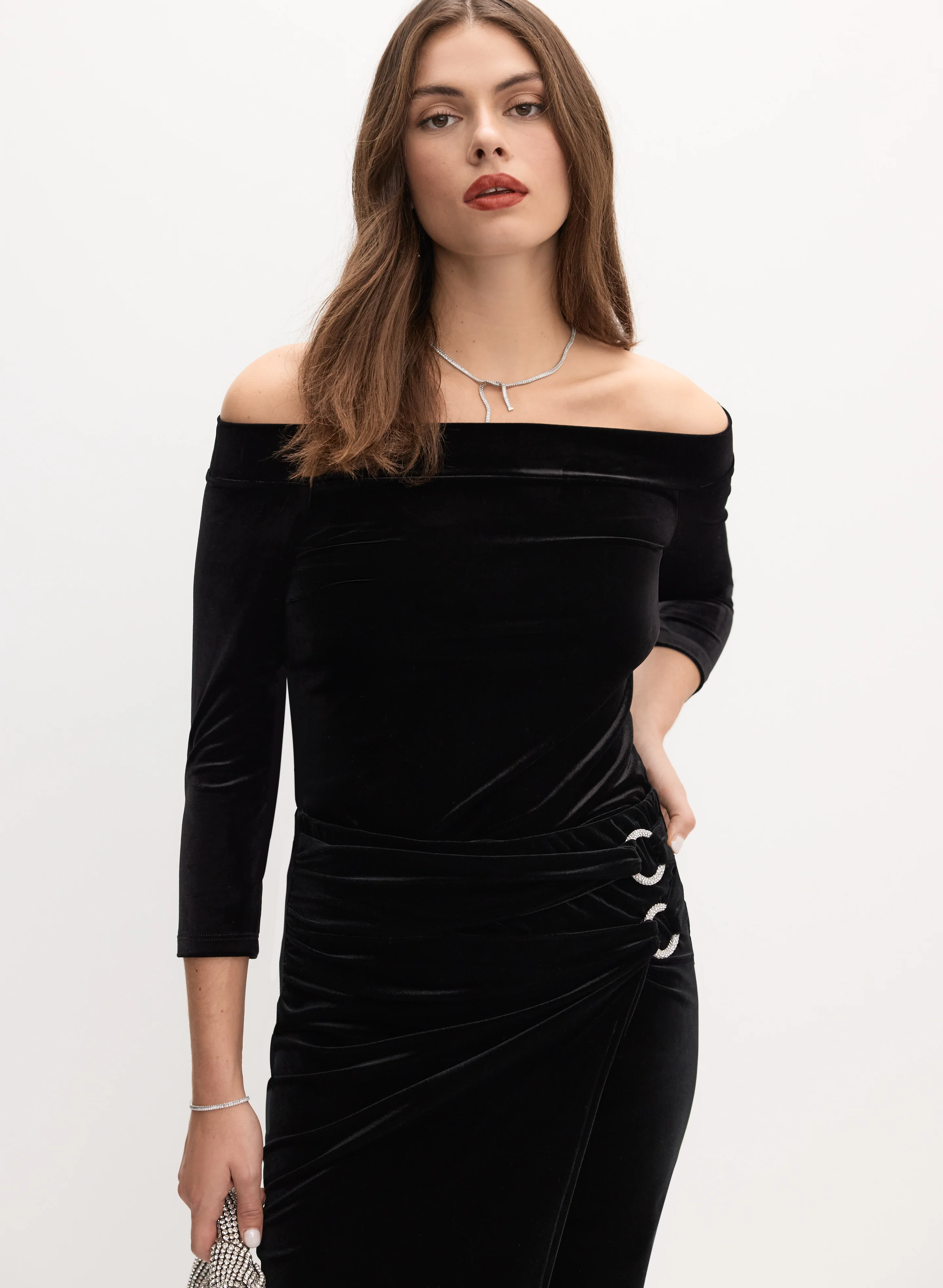 Velvet Off-Shoulder Top