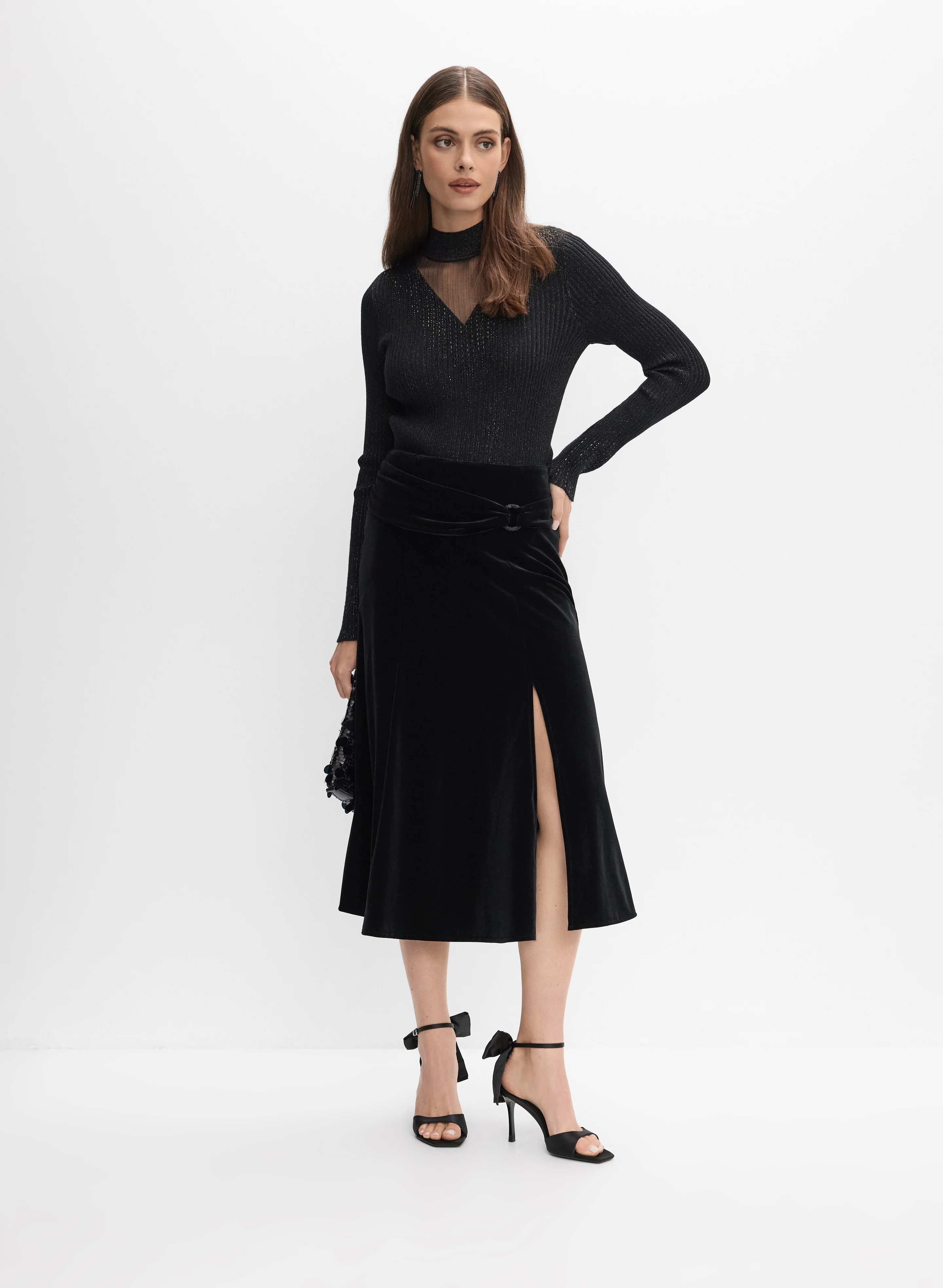 Velvet Midi Skirt - Image 3