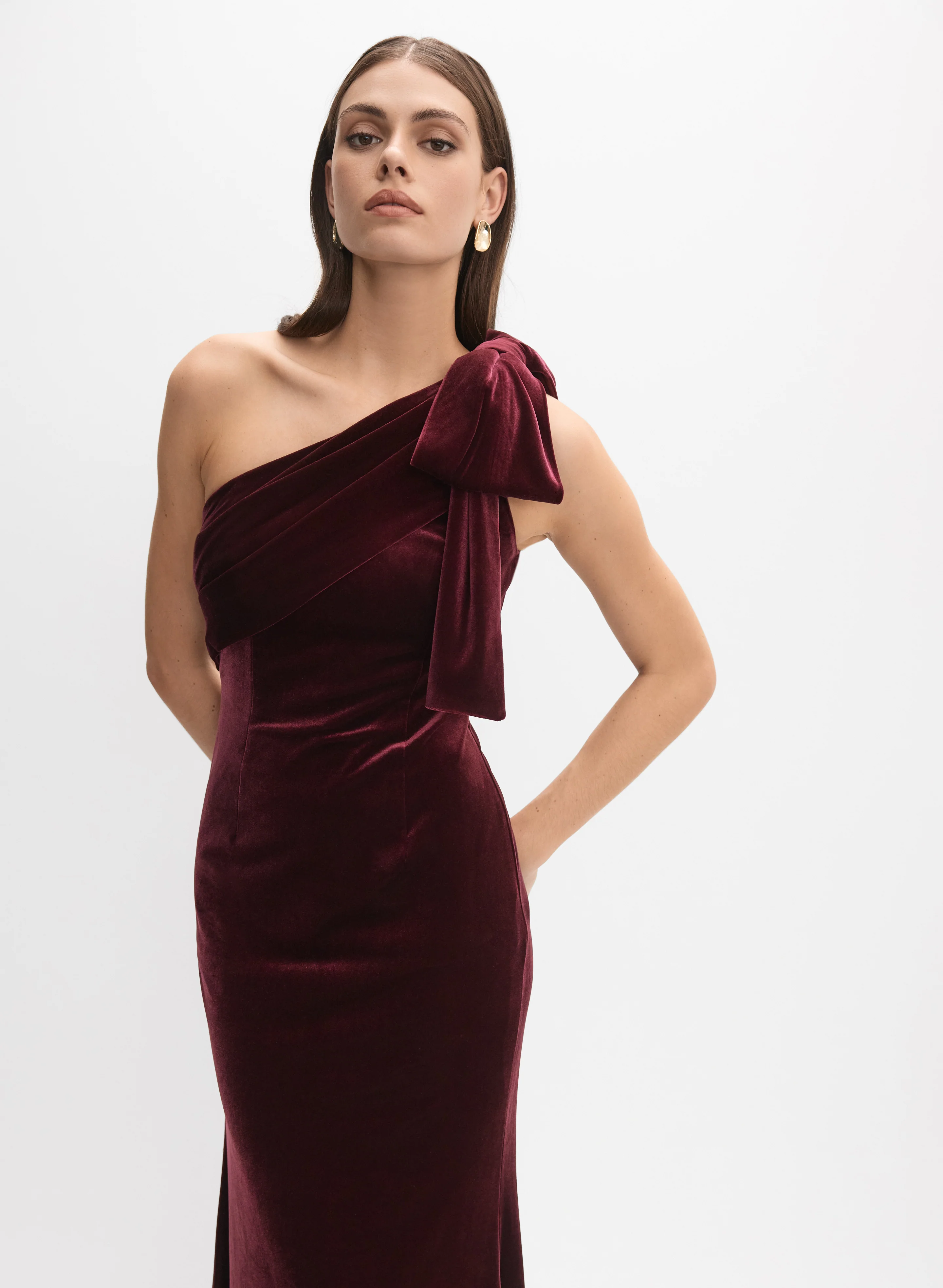 Velvet One-Shoulder Dress - Image 7