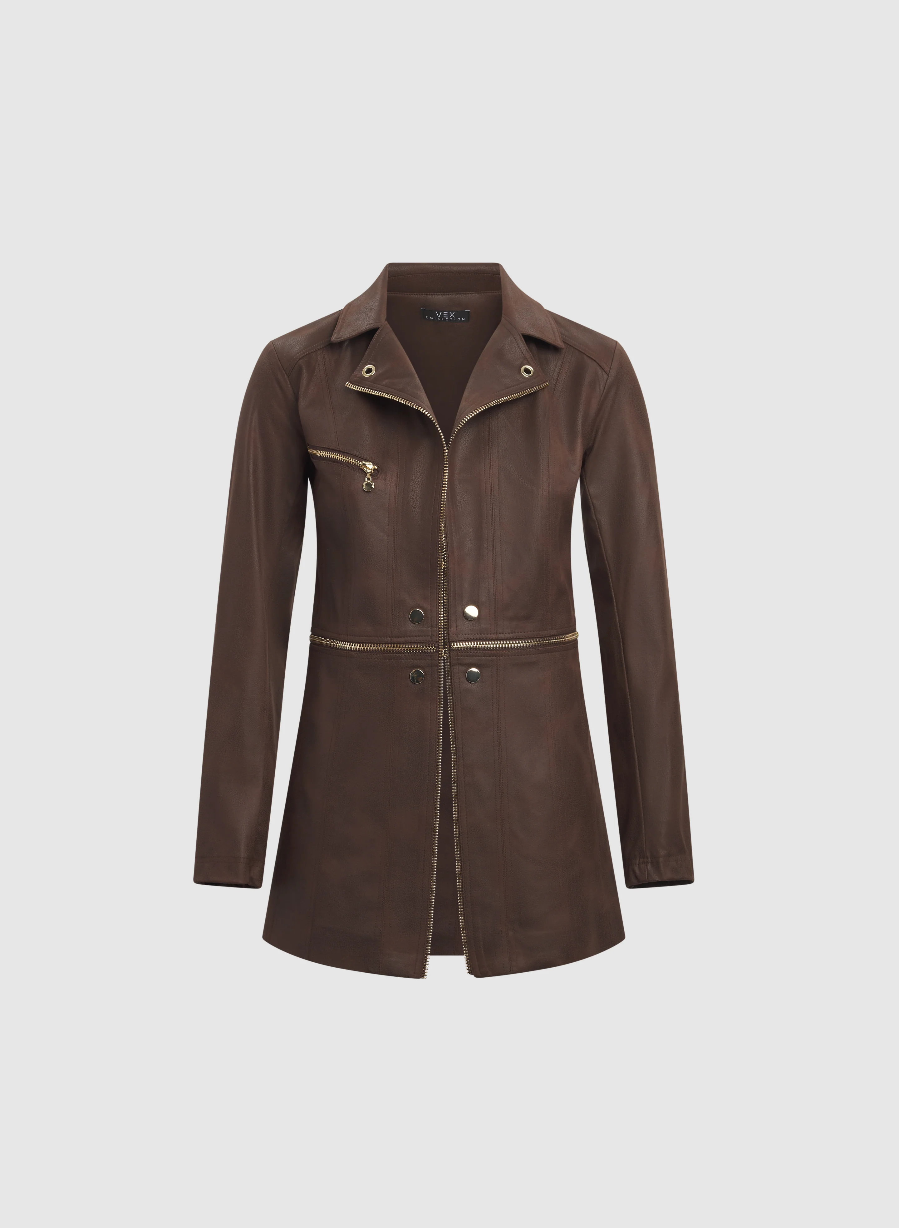 Vex - Long Faux-Suede Jacket - Image 6