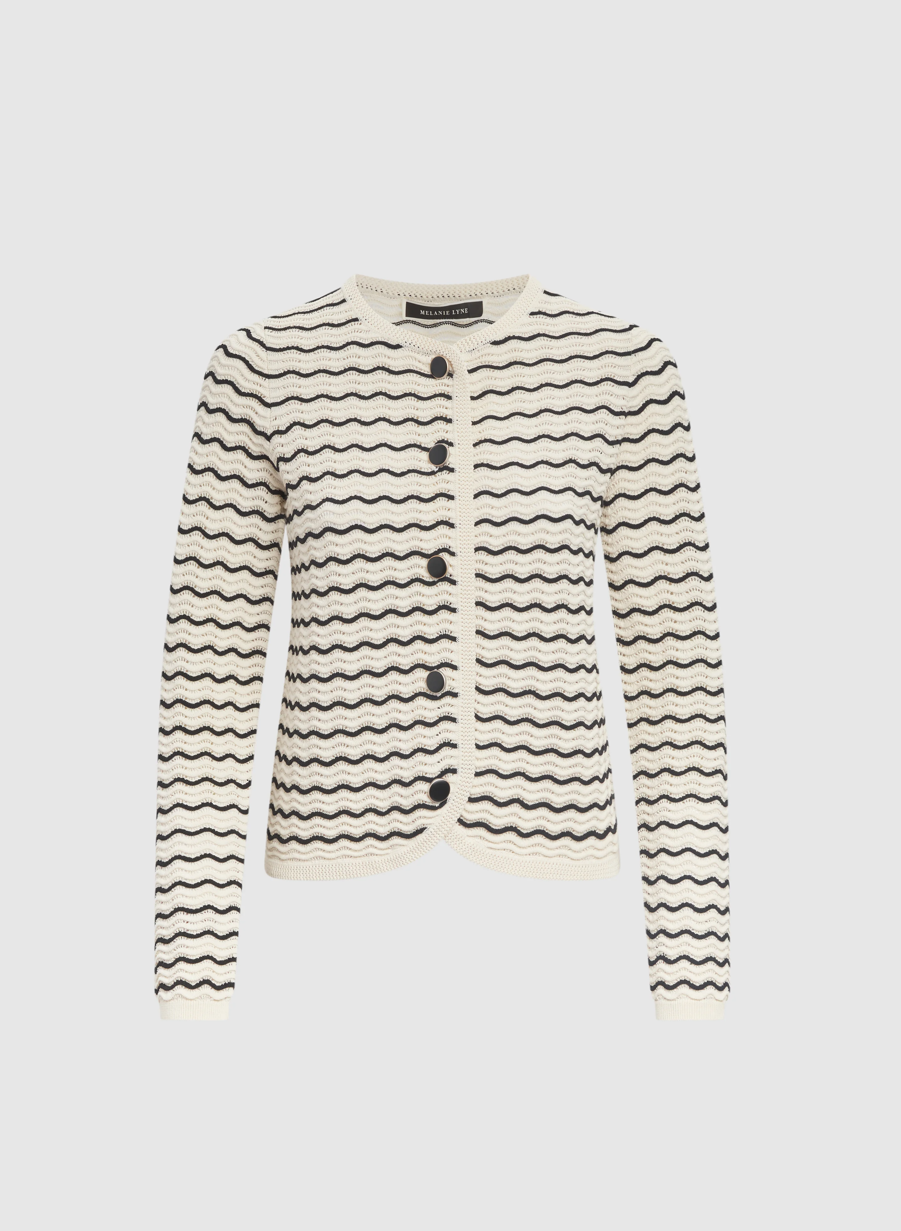 Wave Stitch Pointelle Cardigan - Image 6