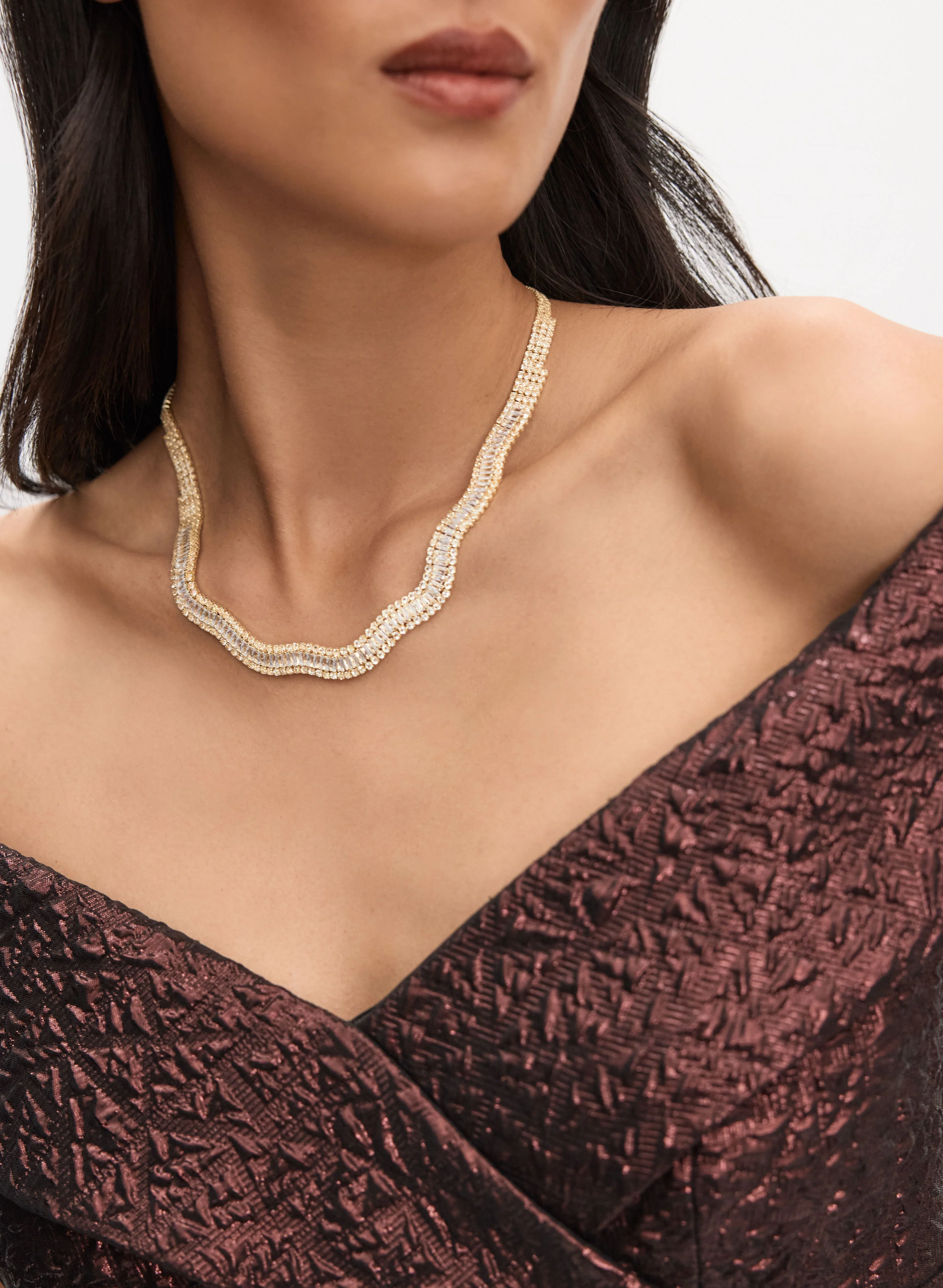 Wavy Baguette Necklace - Image 2