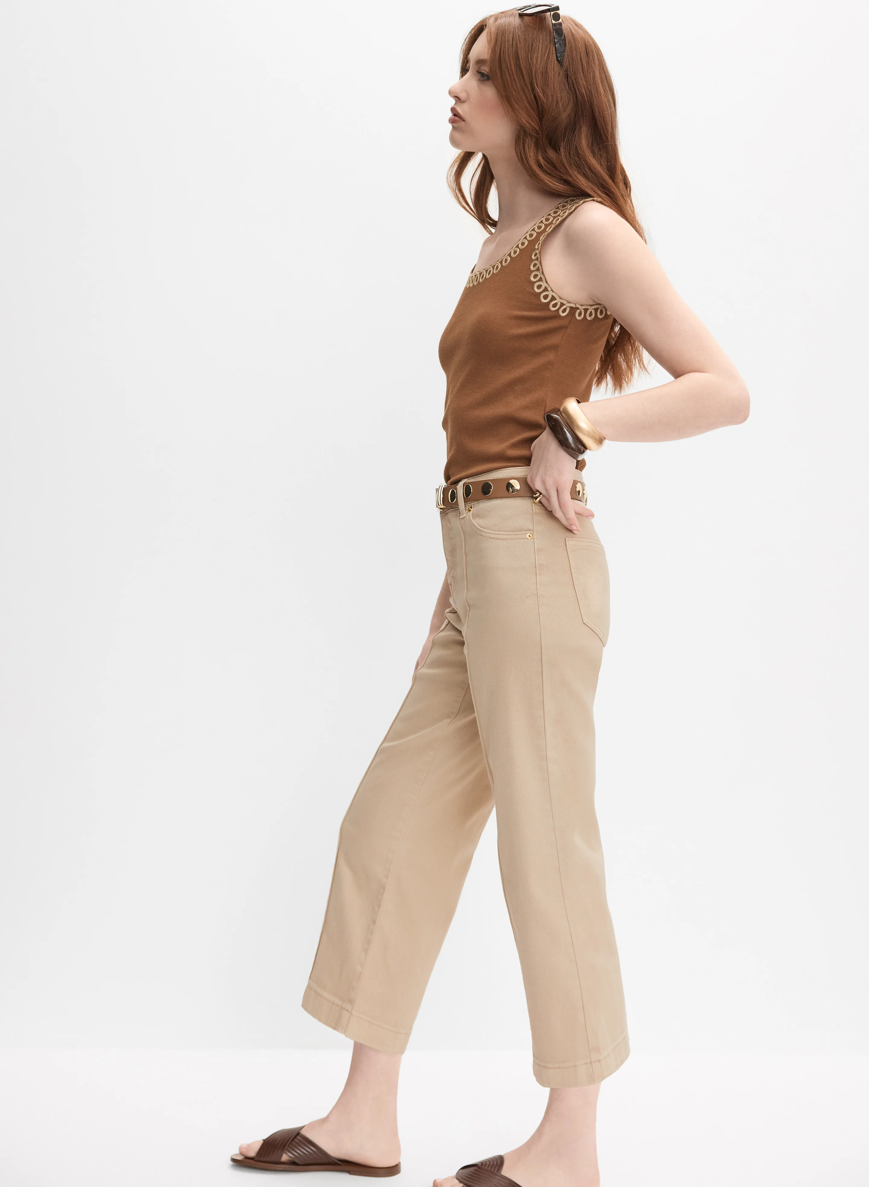 Wide-Leg Denim Capris - Image 5