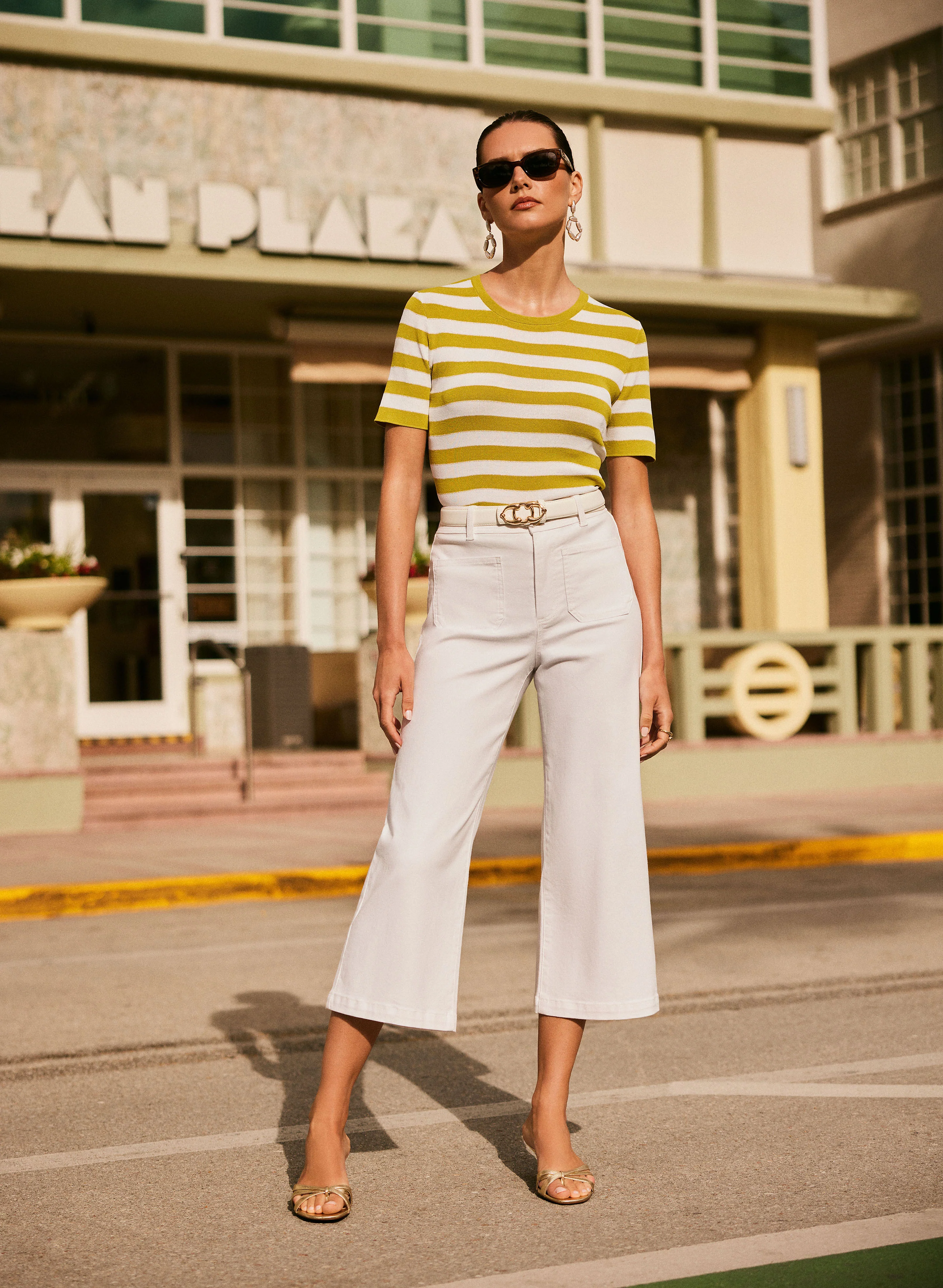 Patch Pocket Culotte Jeans - Image 3