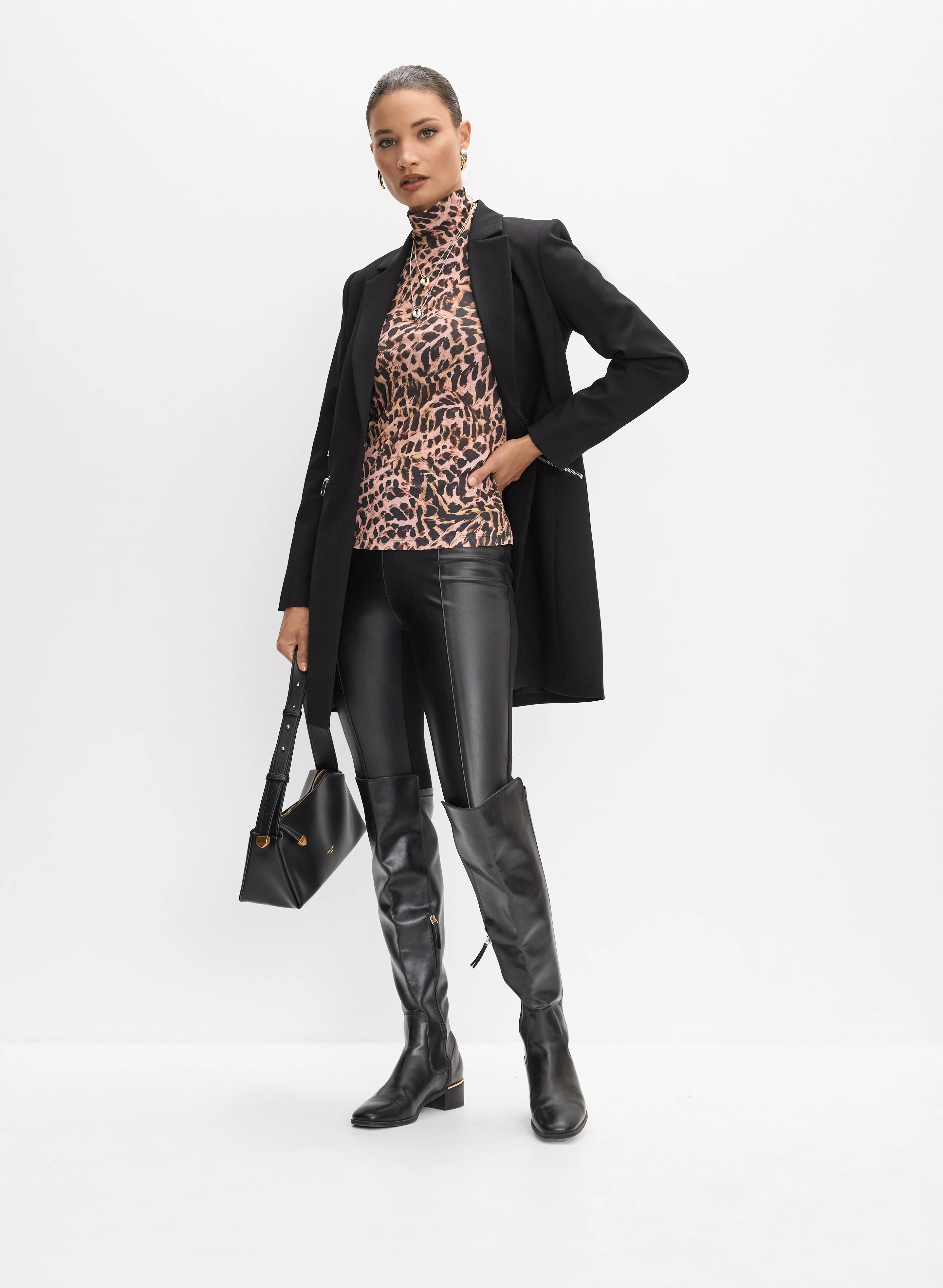Zip Detail Jacket & Kayla Elastic Waist Leggings